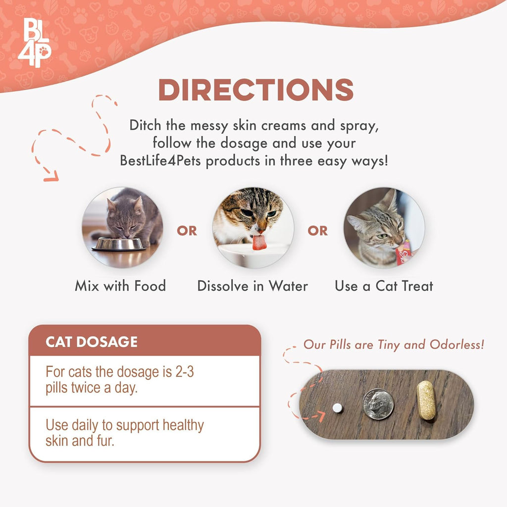 Ca Itch Ski Relie Hai Los Treatment Holisti Allerg Relie fo Cat Calm Dr Skin Dandruf Reduce Licking Scratching Patchy Matte an Sheddin Fur 40 Eas t Us Pills
