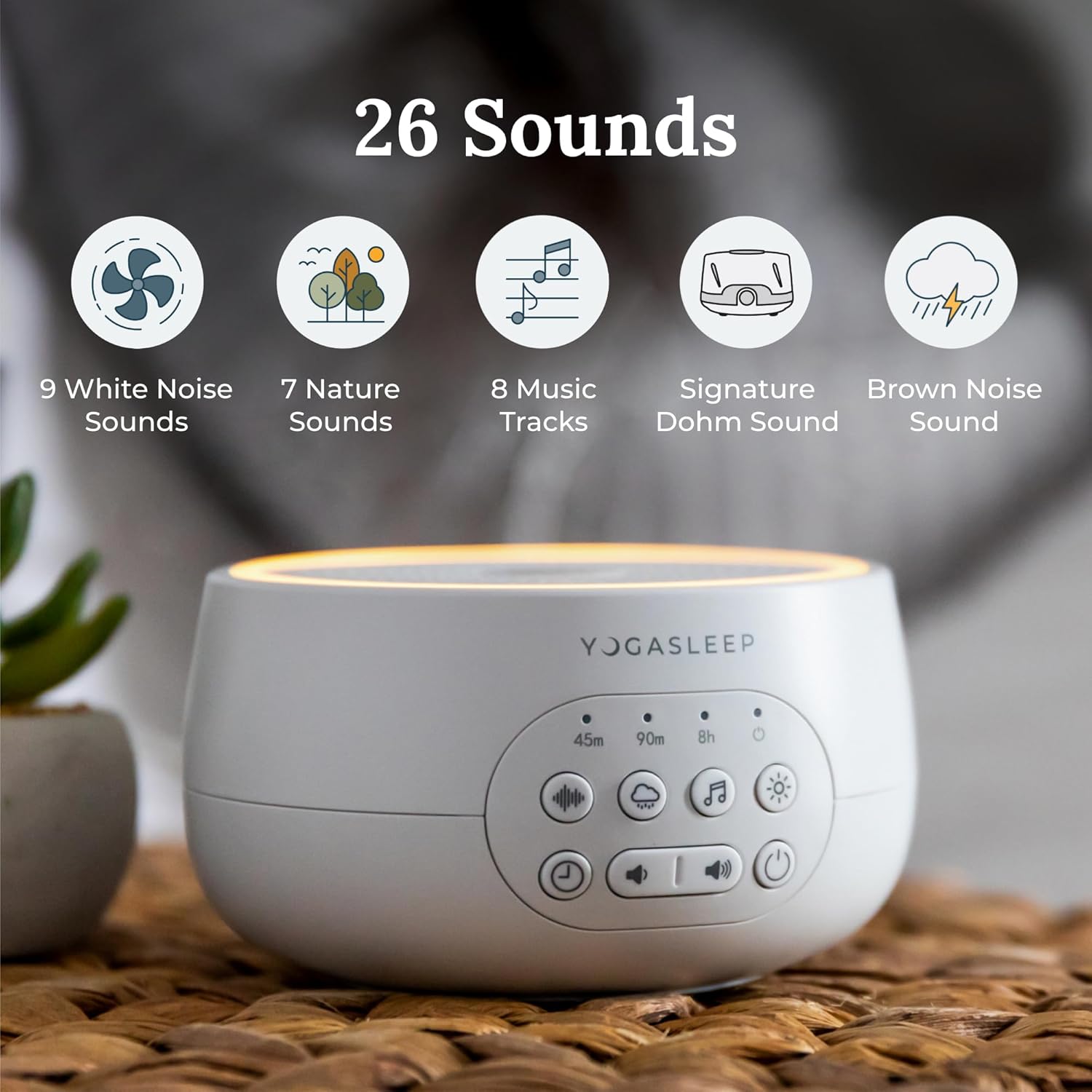 Yogaslee Dreamcente Mult Soun an Hush Portabl Whit Nois Soun Machin Bundle Slee Timer 2 Soothin Sound fo Travel Nois Cancelin fo Offic Privacy Slee Ai fo Adult Baby