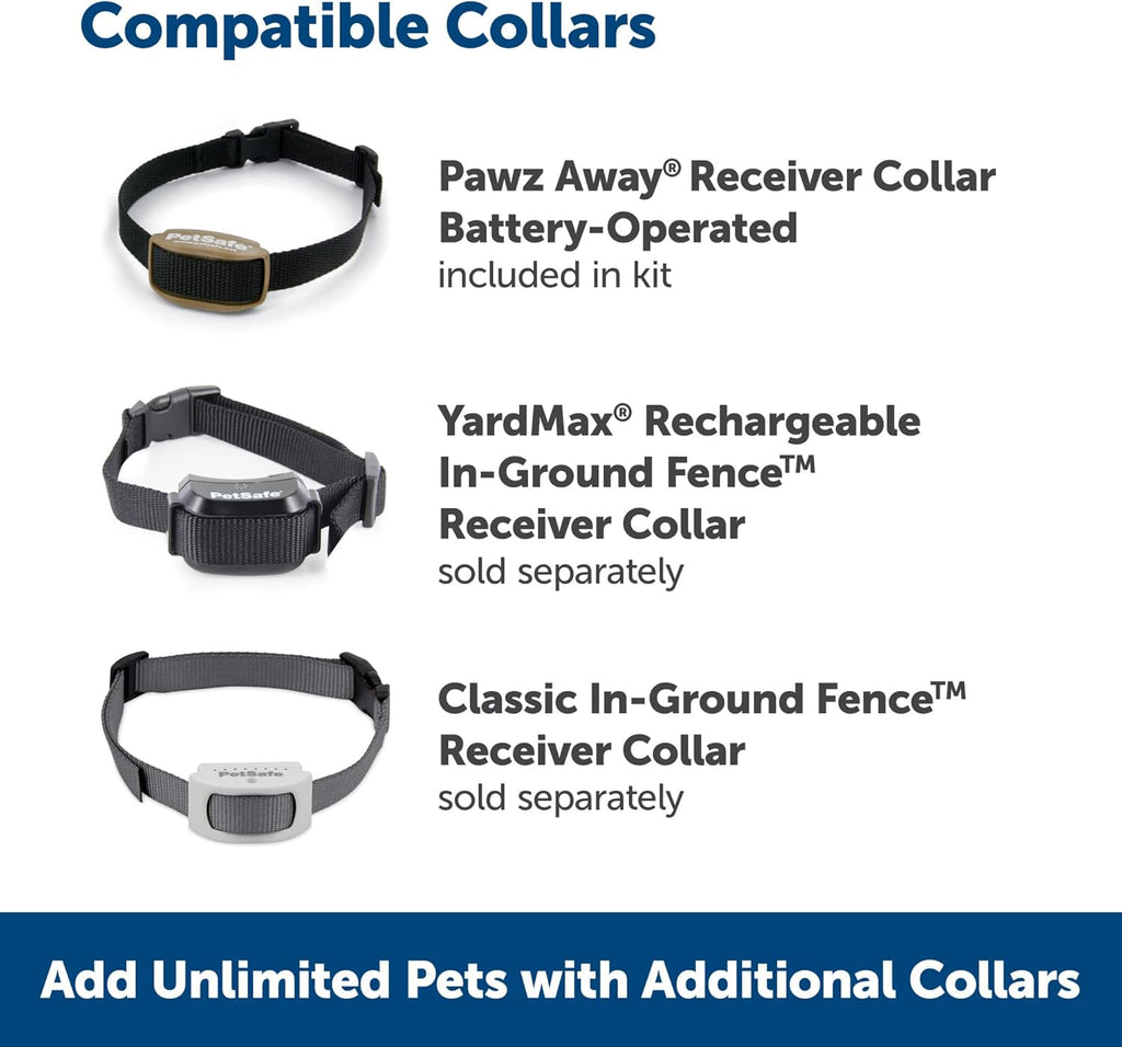 PetSaf Paw Awa Indoo Pe Barrie Battery-Operate Indoo Invisibl Containmen Are wit Adjustabl Compatibl Colla Eas Setu fo Furnitur Protection