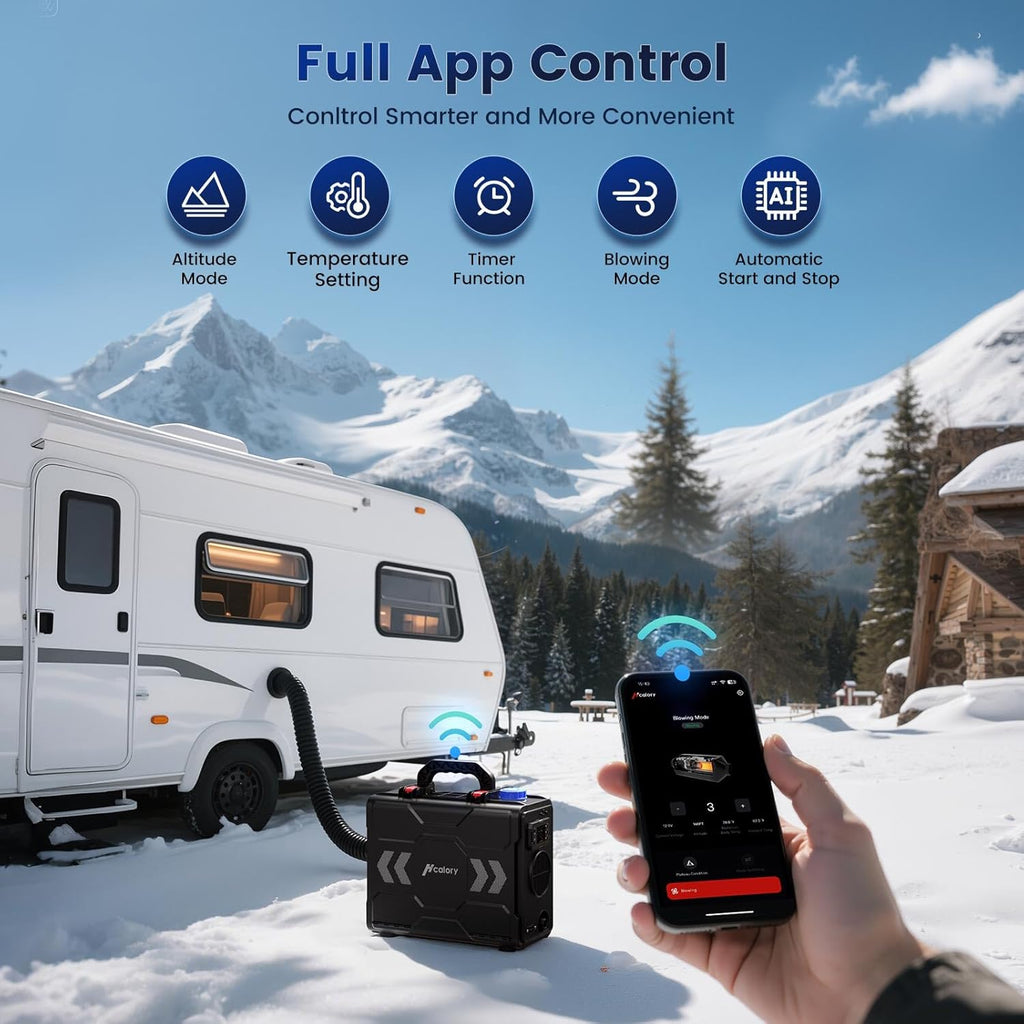 HCALOR 12 Portabl Diese Heater,Toolbo Diese Ai Heate 8K 6 All-in-On Parkin Heate wit AP Contro Wor a Altitud Ma 2000 f fo Ca Truck R an camper
