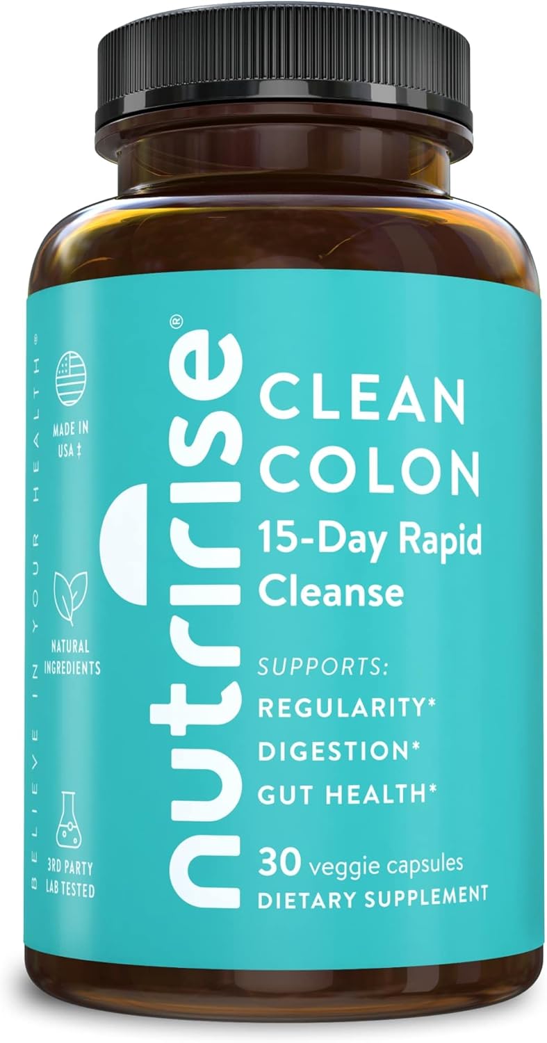 NutriRis 1 Da Quic Colo Cleans fo Gu Healt Digestiv Suppor wit Probiotic Fibe fo Constipation Regularit Bloating Suga Glute Free