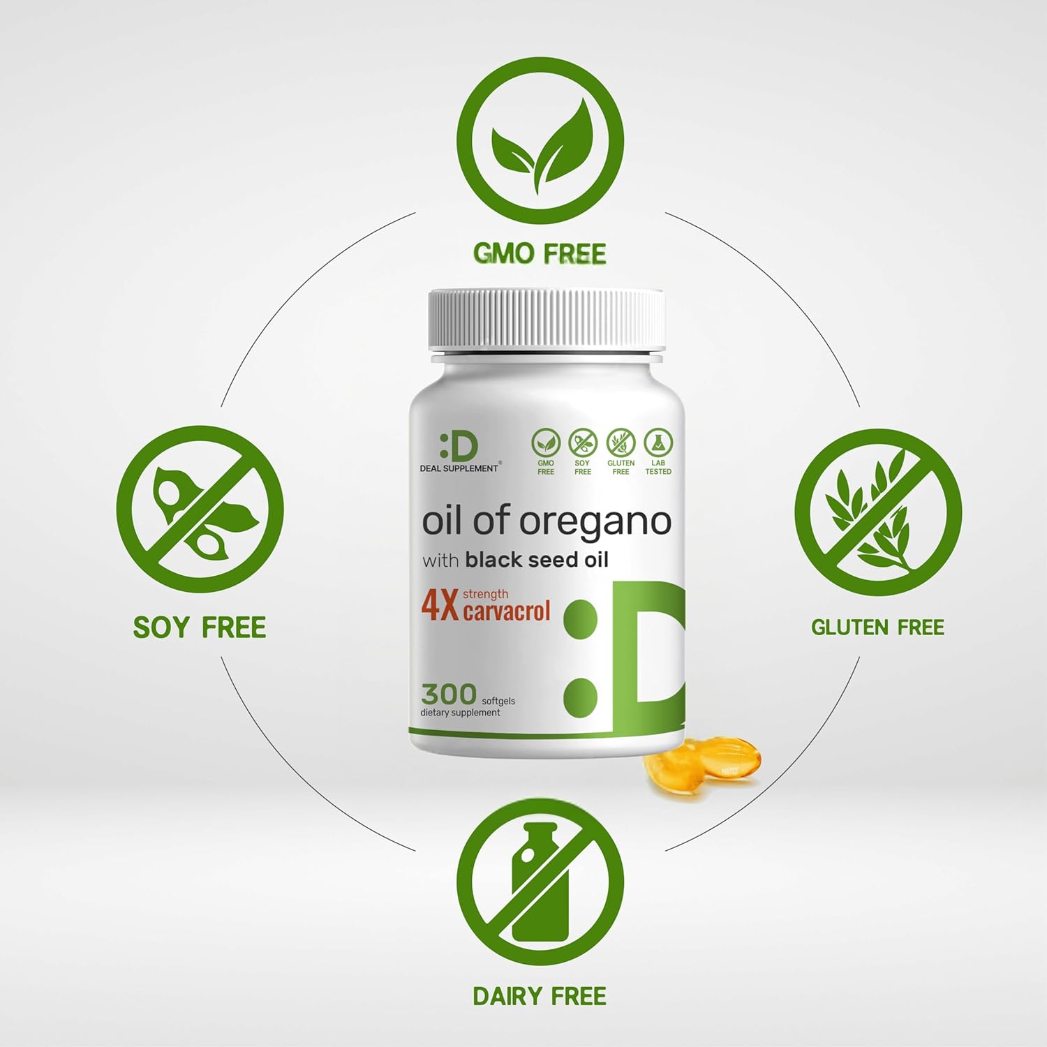 DEA SUPPLEMEN Oi o Oregan Softgel wit Blac See Oi 30 Coun 30: Extract Activ Carvacro Thymoquinon Antioxidan Immun Healt Suppor Plan Based Non-GMO