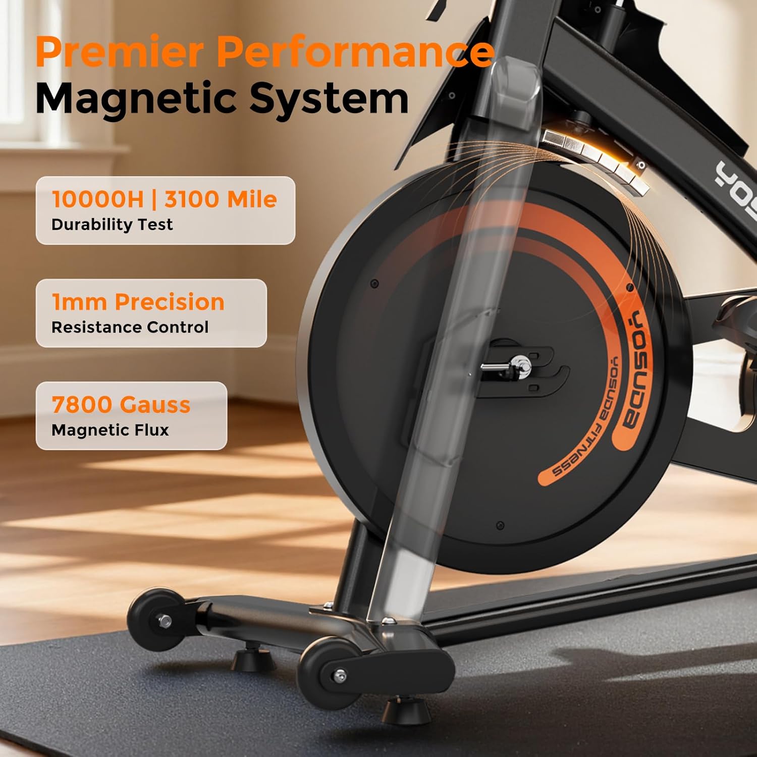 YOSUD Magneti Exercis Bike,Stationar Bike fo Hom wit Exclusiv App 40 lb Weigh Capacit 5 lb Flywheel Indoo Cyclin Bik wit Table Holde Adjustabl Sea an Handlebars