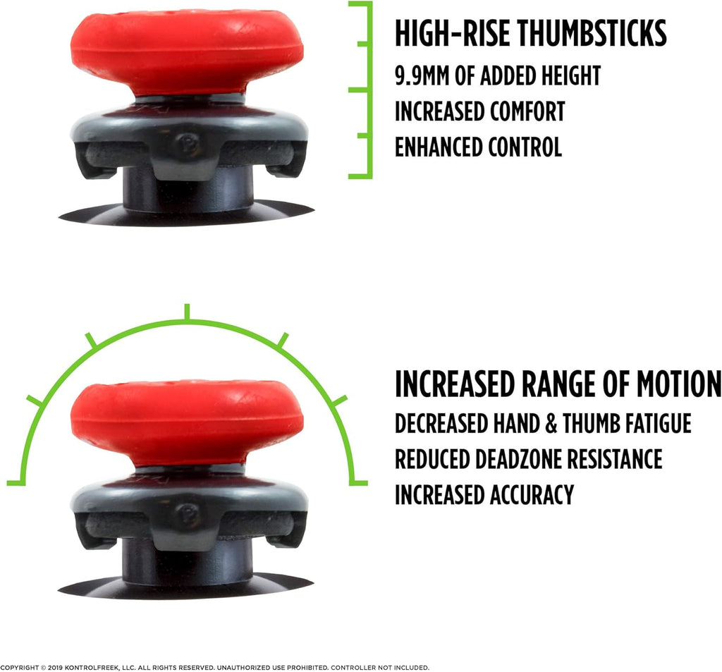 KontrolFree FP Free Infern fo Nintend Switc Pr Controlle Performanc Thumbstick  High-Ris Concav Red