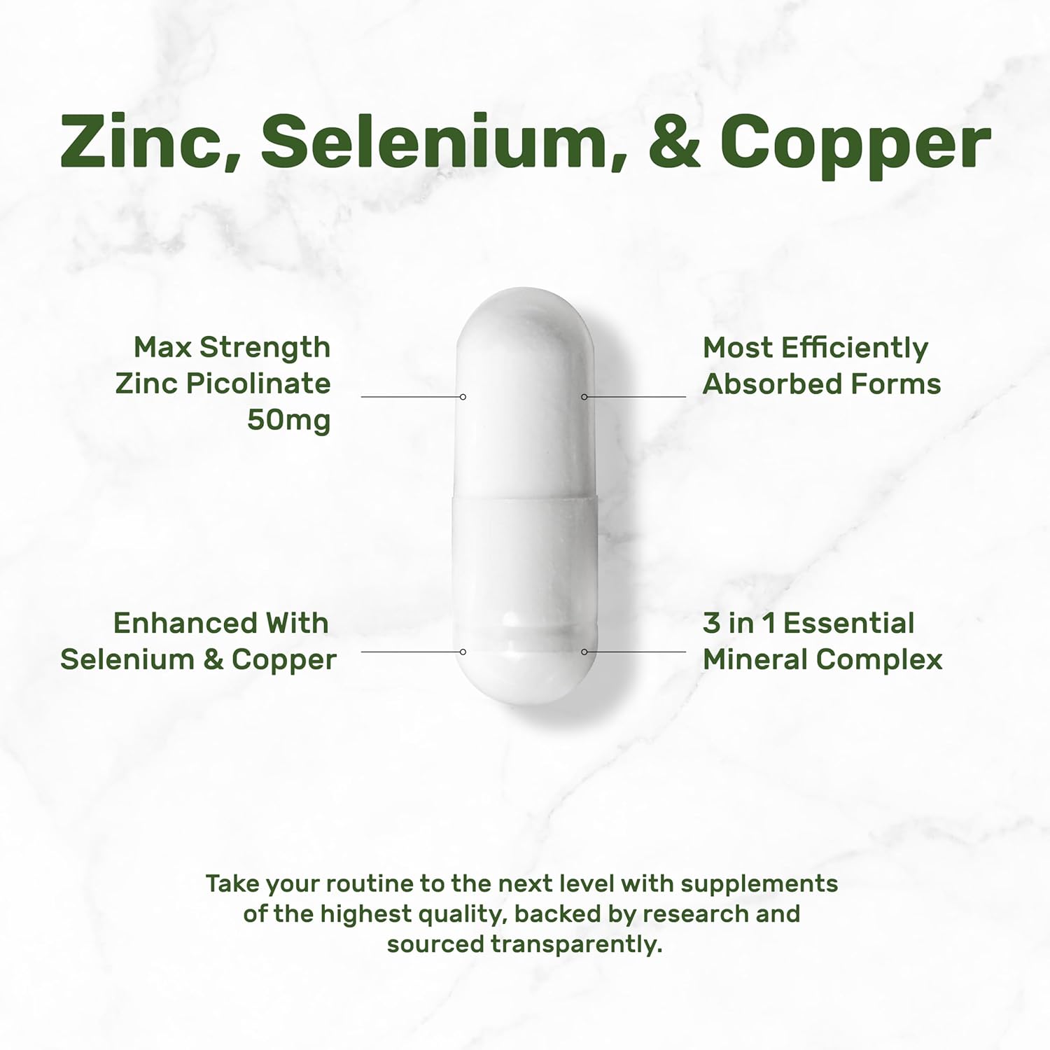 Dea Supplemen Zin 50m wit Seleniu Copper 24 Capsules Mont Supply i Minera Formula Zin Picolinat Comple Supplement Support Health Immun Syste fo Adult an Kids