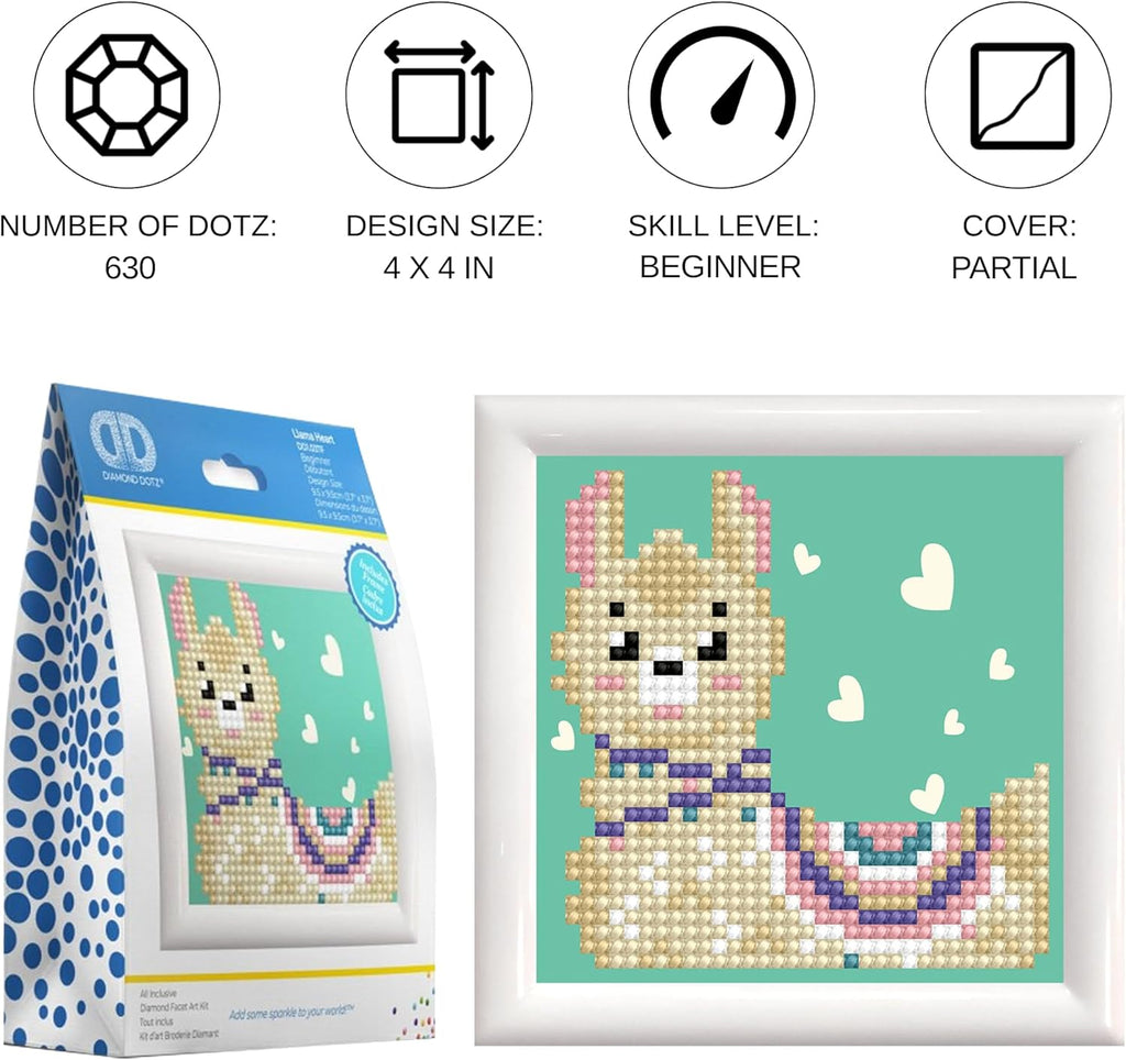 DIAMON DOT Llam Hear Anima Diamon Paintin Kit fo Adult Diamon Ar Kit Relaxin Creativ Craf Ki wit Dot Gem 4inchx4inch
