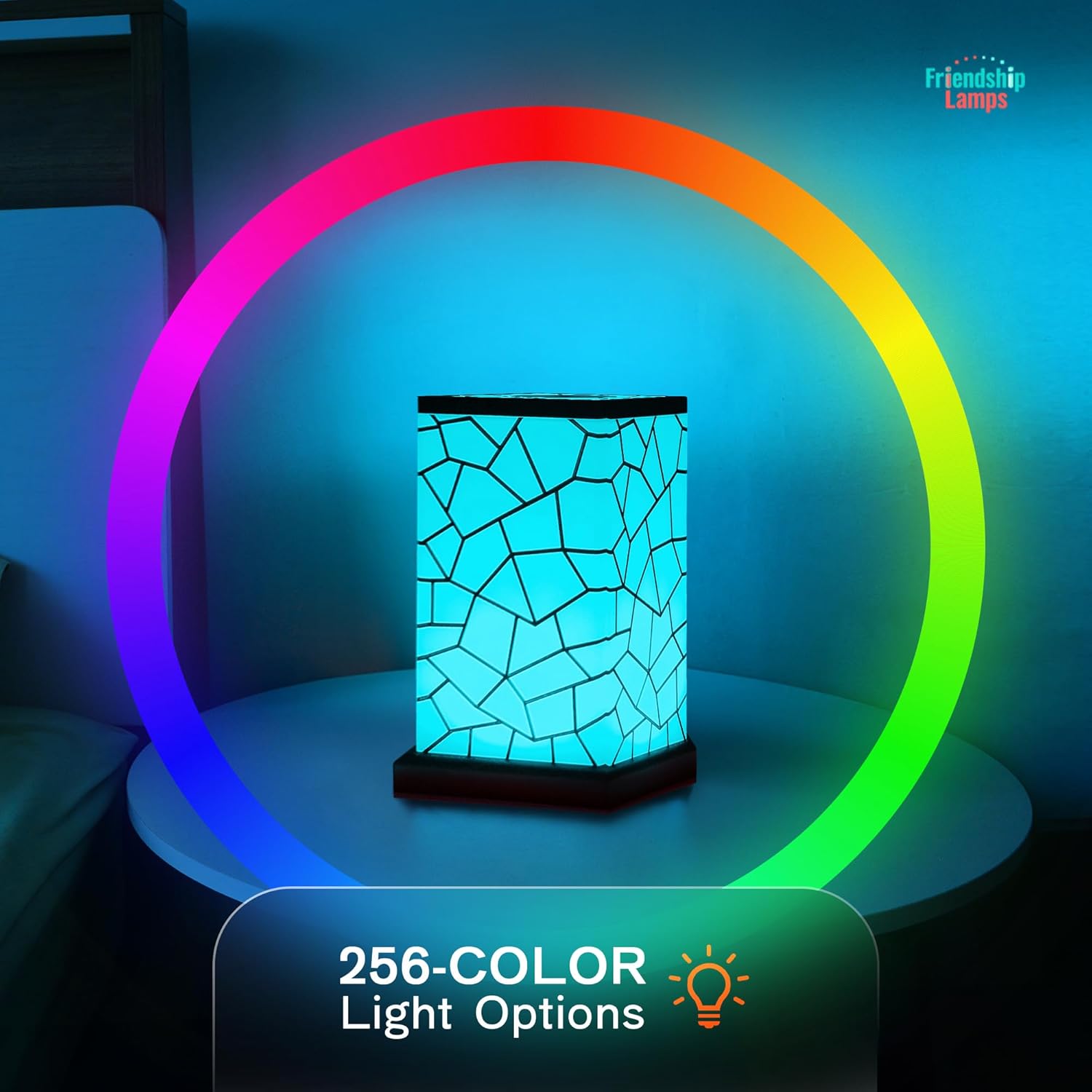 Friendship Lamp® Classic Design - Best Friend Lamps Wi-Fi Touch Lamp LED Light for Long-Distance, Connection, Relationship, Friendship, Gift, Over 200 Colors, App Setup - Set of 3