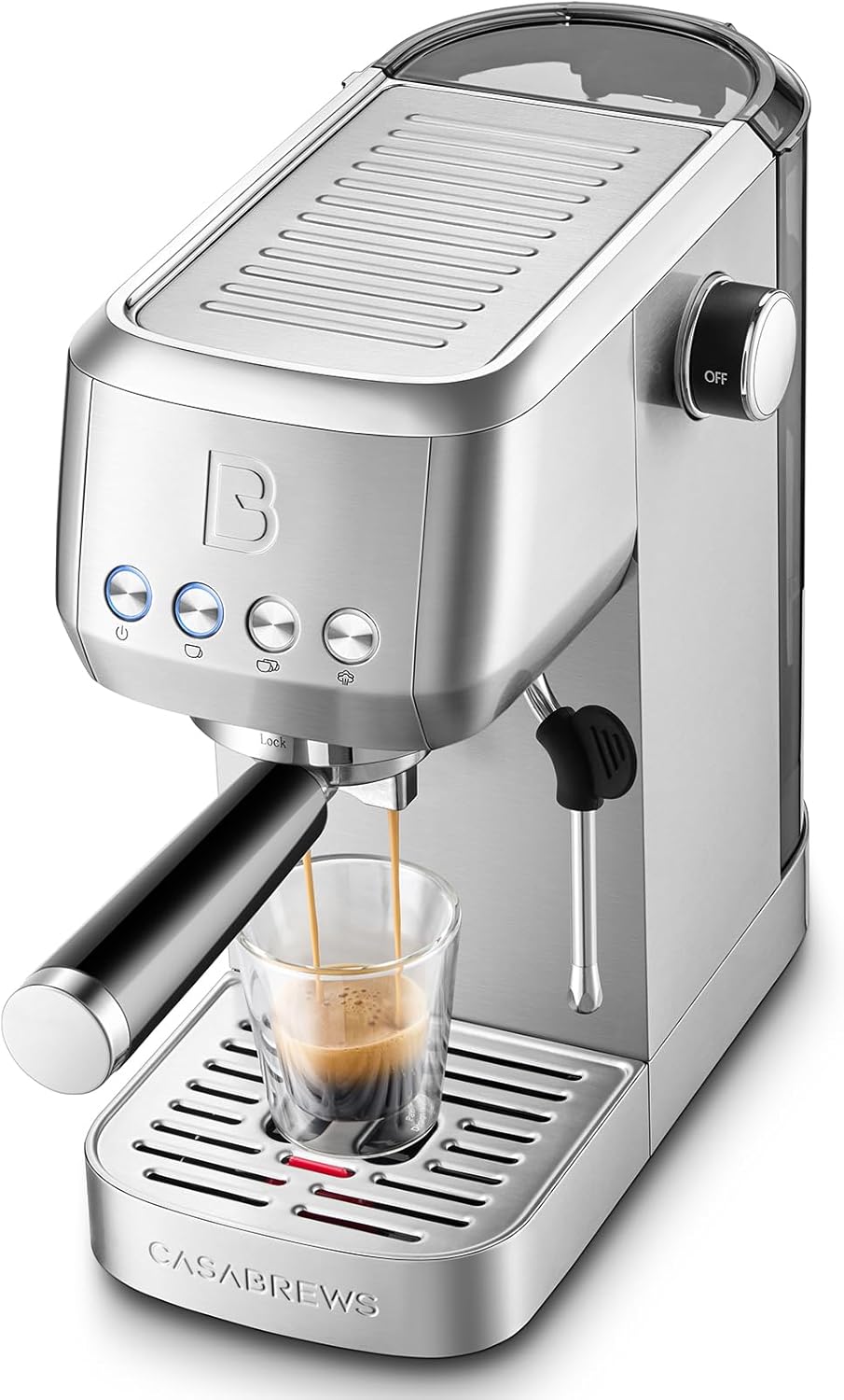 3700 Essential Espresso Machine 20 Bar, Stainless Steel Cappuccino Latte Machine with Steam Frother for Home, 43.9oz Water Tank, Coffee Gift for Women Men, Silver
