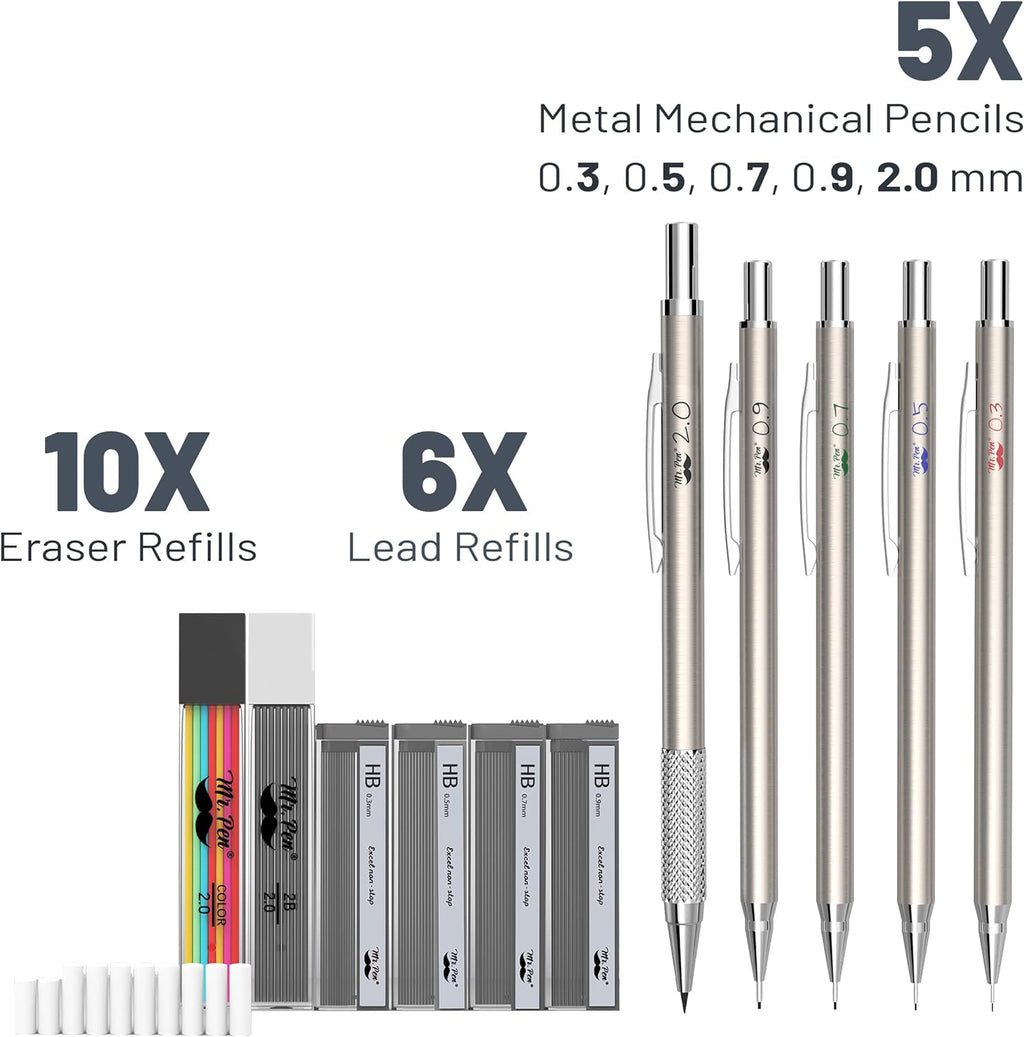 Meta Mechanica Penci Se wit Lea an Erase Refills Sizes 0.3 0.5 0.7 0.9 2mm Drafting Sketching Architecture Drawin Meta Mechanica Pencils