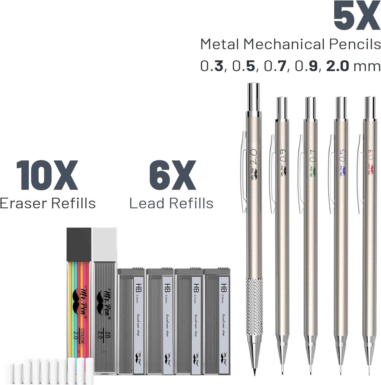 Meta Mechanica Penci Se wit Lea an Erase Refills Sizes 0.3 0.5 0.7 0.9 2mm Drafting Sketching Architecture Drawin Meta Mechanica Pencils