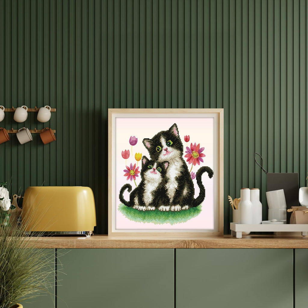 DIAMON DOT Kitt Son Cat Diamon Paintin Kit fo Adult Diamon Ar Kit Relaxin Creativ Craf Ki wit Dot Gem 16.5inchx14.6inch