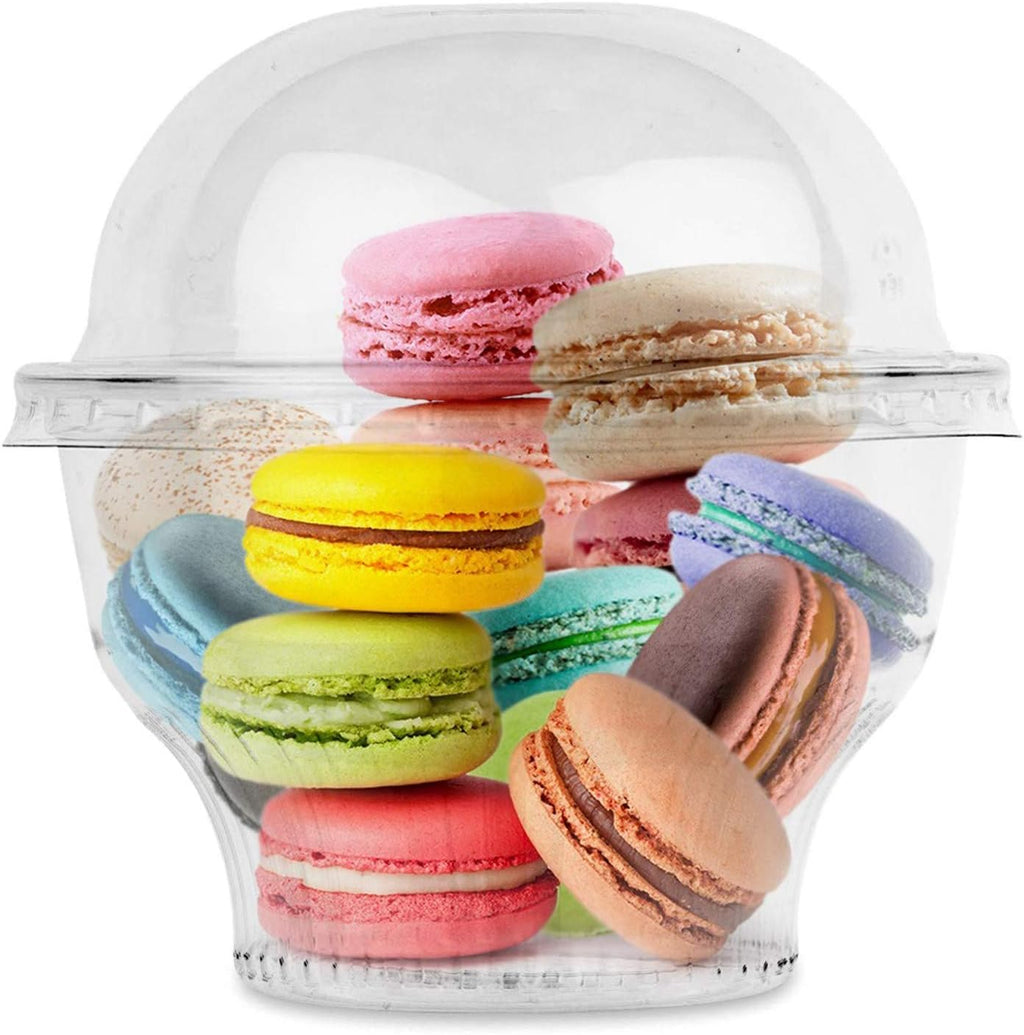 Clear Plastic Dessert Cups with Lids 8 oz (Set of 50) Small Disposable Parfait Cup, Dome Lid - No Hole, 8-Ounce Party Fruit Containers, Banana Pudding Bowl, Jello, Ice Cream, Desserts Container