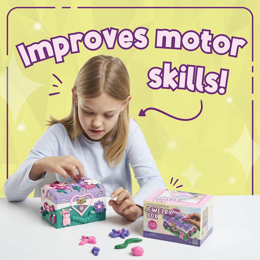PURPLE LADYBUG Design Your Own Jewelry Box Craft Kit with Clay & Gem Stickers ¨C Christmas Craft for Girl 8-12, Girls Arts & Crafts Age 6-8 & Up ¨C Birthday Gift for Girls 8-10 Years Old