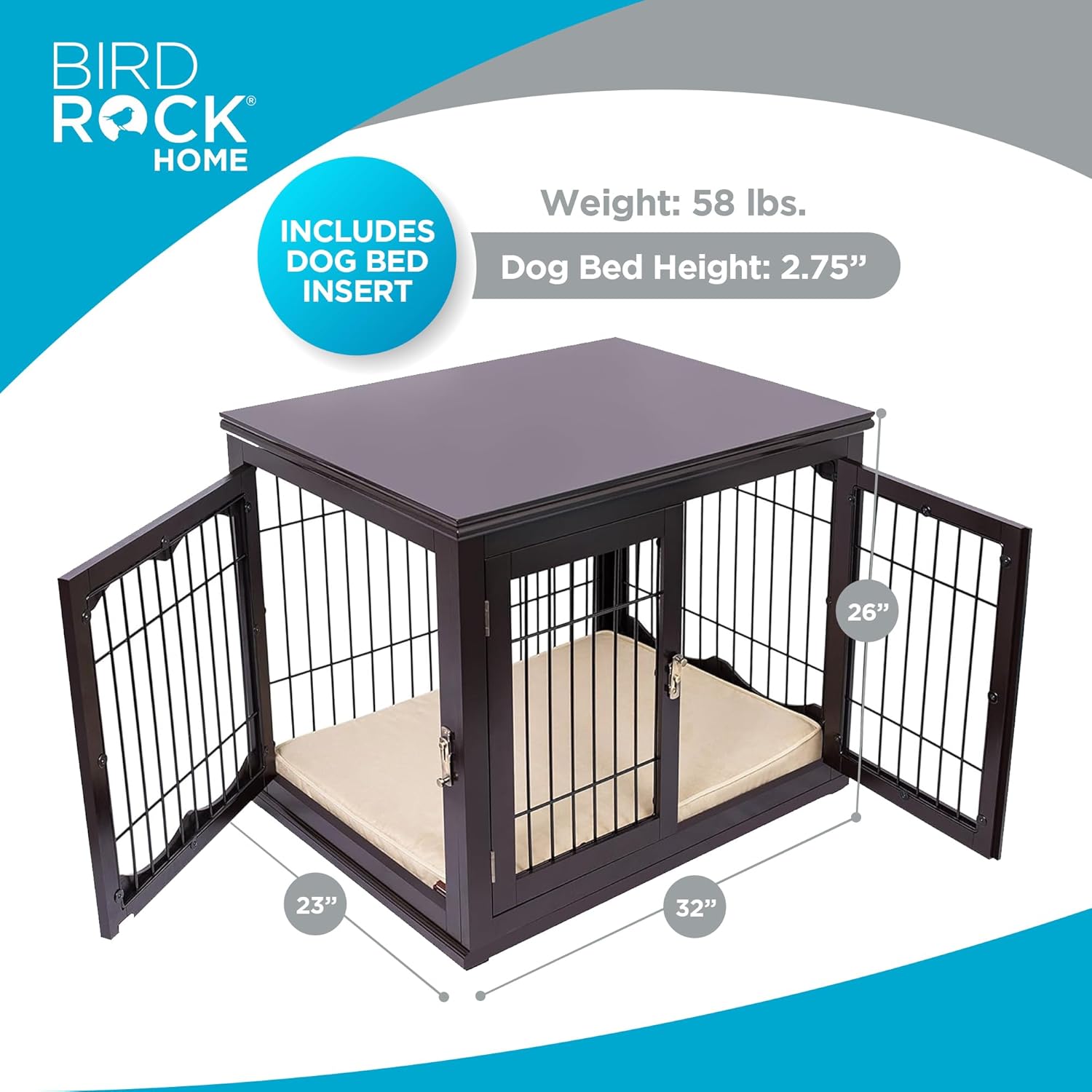INTERNET' BES Decorativ Do Kenne wit Pe Bed Smal Pe House Doubl Doo Indoo Crate Engineere Woo Wir Furniture Sid Tabl Nightstand Fit Smal Dog Espresso