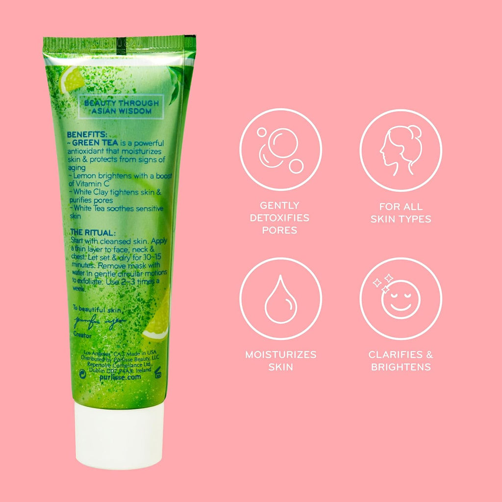 p¨¹rliss Match Gree Te Lemo Detoxifyin Facia Mas Charcoa Fac Mas wit Cla Tea fo Por Refinemen Radianc Exfoliate Purifie Ski Refreshin Moisturizin (1. oz)