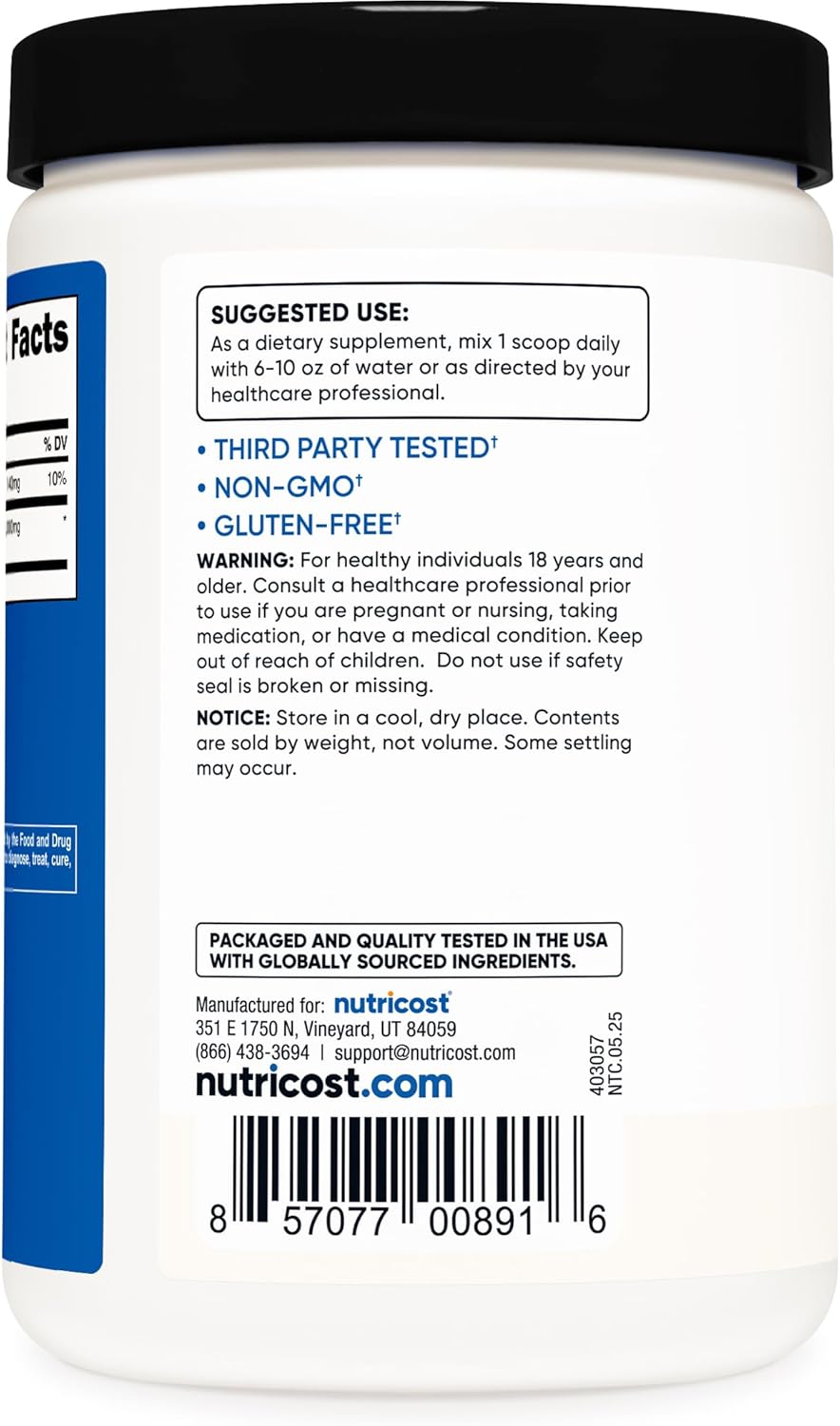 Nutricos HM Powde (Beta-Hydrox Beta-Methylbutyrate 25 Gram Glute Fre Non-GMO