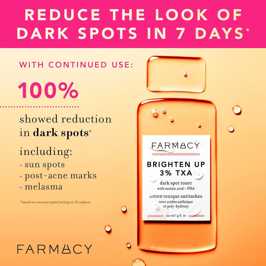 Farmacy 3% TXA Toner for Face - Brightening Face Toner for Oily Skin - Liquid Exfoliant with Azelaic Acid + 5% PHA to Target Visible Dullness + Help Reduce Uneven Skin Tone (50ml)