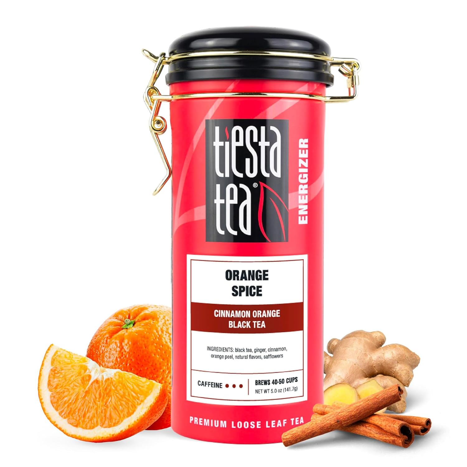 Tiesta Tea - Orange Spice Tea, Loose Leaf, Cinnamon Orange Black Tea, Premium High Caffeine Tea Blend, Make Hot or Iced Up to 50 Cups, 5 oz Refillable Tin