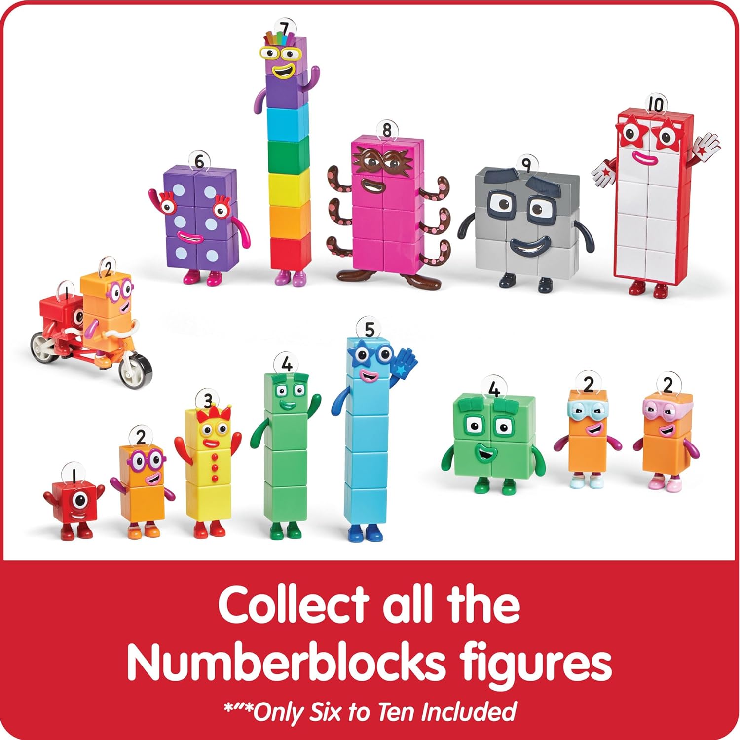 hand2min Numberblock Friend Si t Ten Actio Figur Set To Figure Playsets Smal Figurine fo Kids Countin Blocks Number fo Toddlers Mat Toys Kid Birthda Gifts?