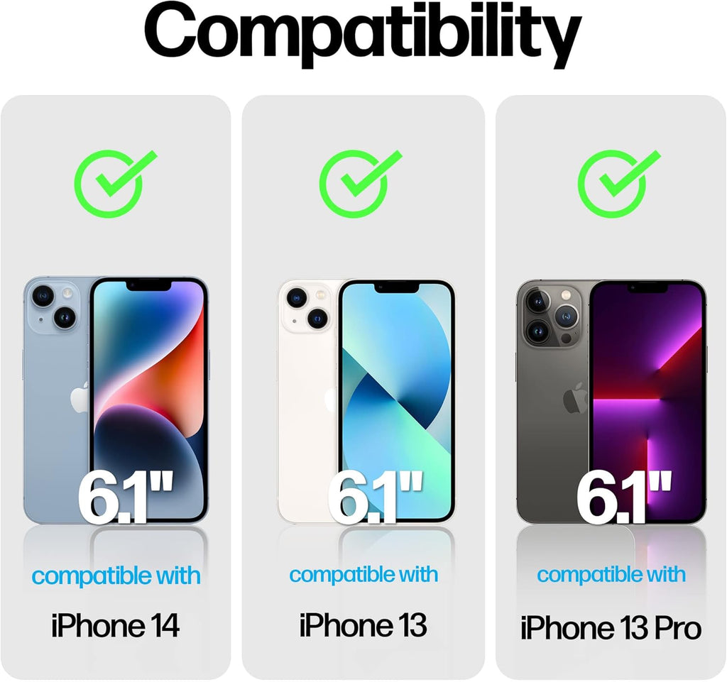 Power Theory Privacy Screen Protector for iPhone 14, iPhone 13, iPhone 13 Pro Tempered Glass Anti Spy protection with Easy Install Tray