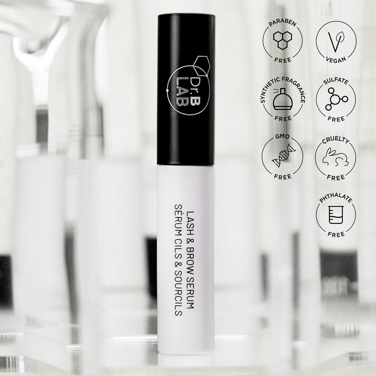 Dr. Brandt Dr. B Lab Lash Brow Serum - Growth Conditioning Formula for Longer, Fuller Hair Follicles - 0.17 fl oz, Pack of 2