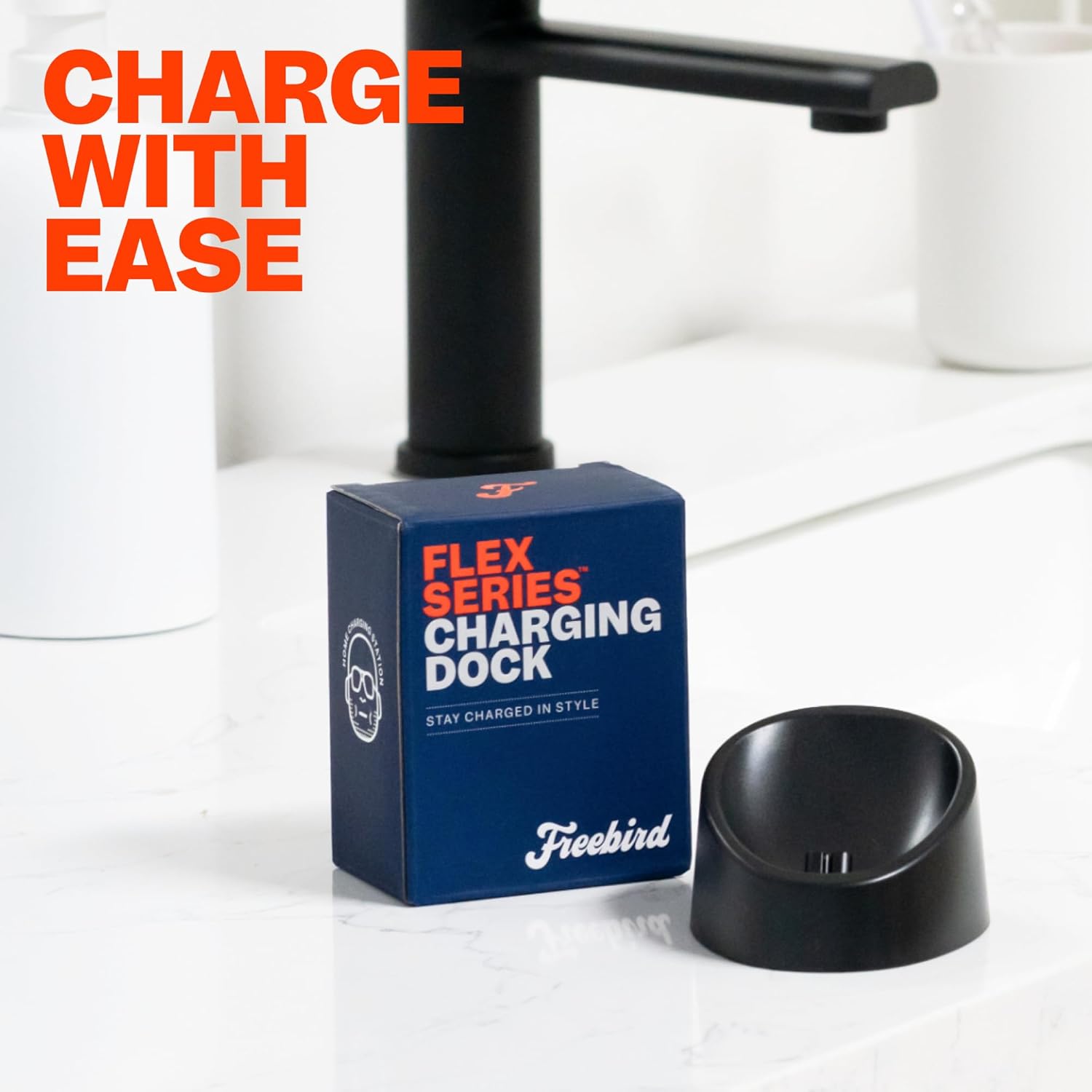 Freebird FlexSeries™ Travel Case and Charging Dock - Robust, Water-Resistant, Universal Fast Charging Station, Portable and Travel-Friendly, Compatible with FlexSeries Shaver for Men and Women