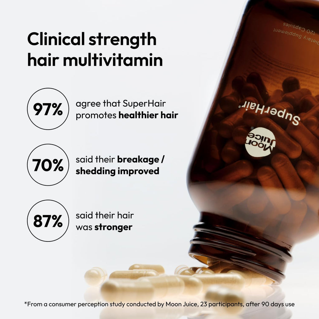 Moo Juic SuperHai Hai Growt Vitamin fo Wome Me wit Bioti Sa Palmett Clinica Strengt Multivitami Hai Supplemen fo Healthier Stronger Thicke Hair 12 Capsule 3 Servings