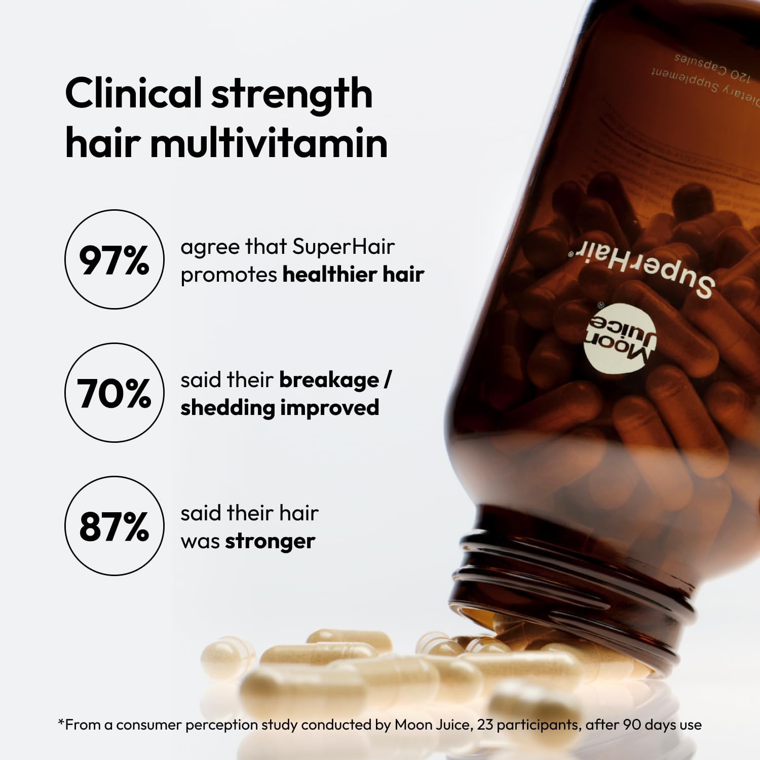 Moo Juic SuperHai Hai Growt Vitamin fo Wome Me wit Bioti Sa Palmett Clinica Strengt Multivitami Hai Supplemen fo Healthier Stronger Thicke Hair 12 Capsule 3 Servings