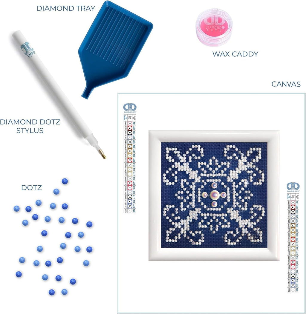 DIAMON DOT Whit o Blu Ki wit Fram Patter Diamon Paintin Kit fo Adult Diamon Ar Kit Relaxin Creativ Craf Ki wit Dot Gem 3.5inchx3.5inch