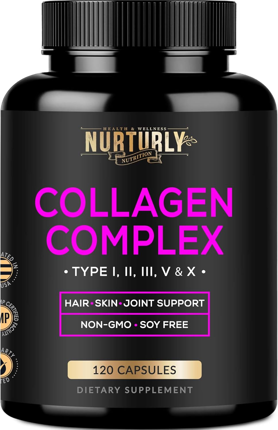 Mult Collage Peptide Powde Capsule Hydrolyze Collage Peptide Type (I II III  X Collage Supplement fo Hair Ski Nail 12 Capsules