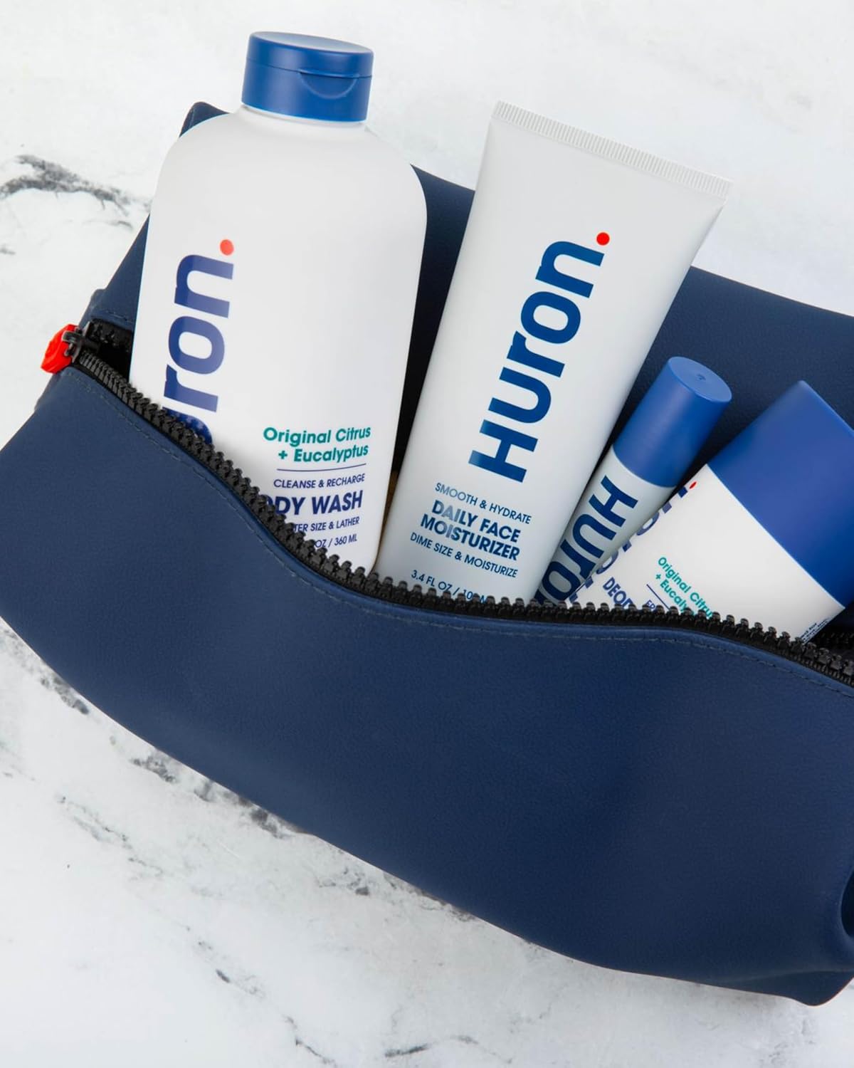 Huro Dop Ki All-in-On Groomin Se fo Me Include Fac Moisturizer Hai Stylin Cream Deodorant an Ey Seru Travel-Friendly Compac Men Toiletr Ki Durabl Zippere Bag