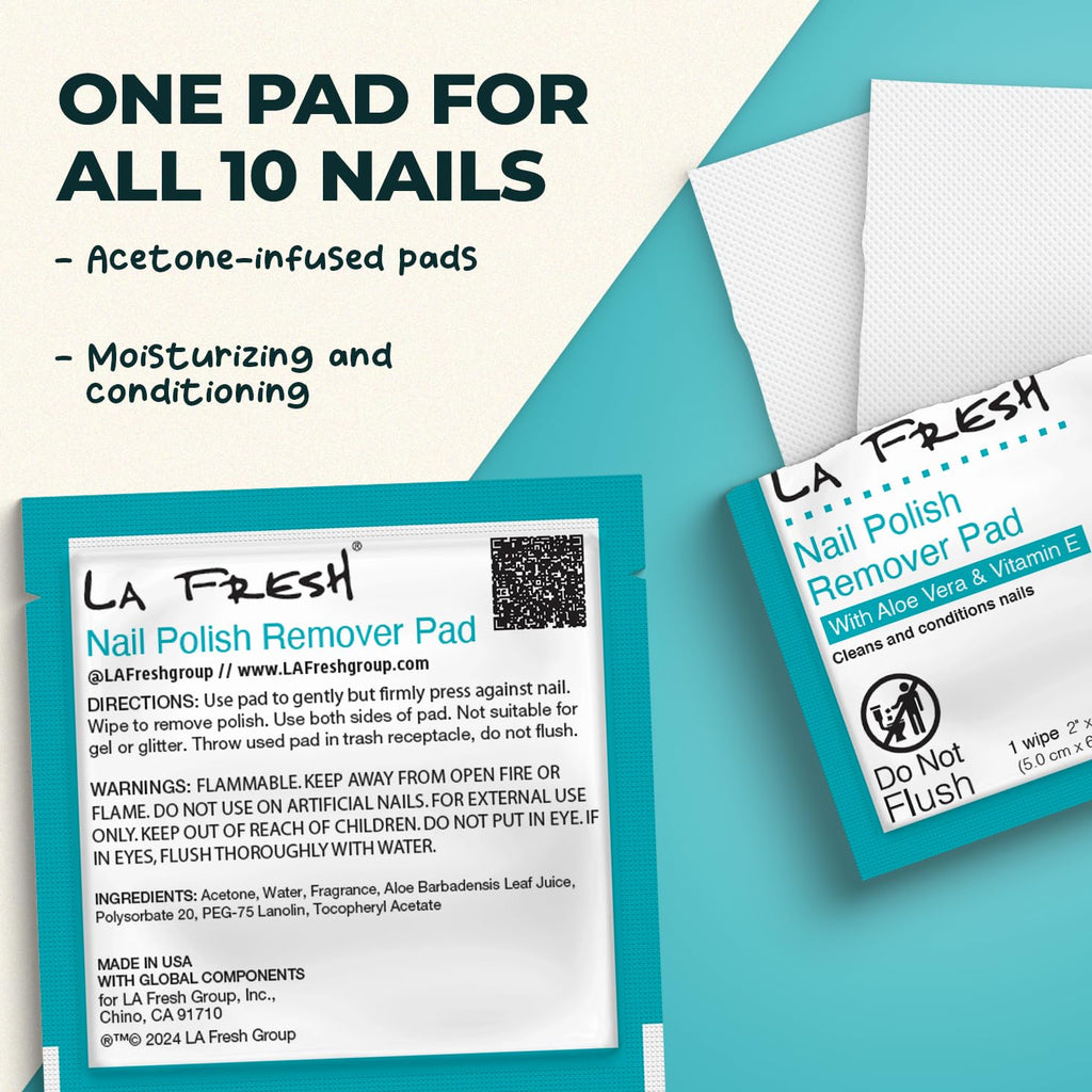 L Fres Nai Polis Remove We Wipe wit Lavender Alo Vera an Vitami Pac o 200c Acetone-Infuse Pad Nai Car Trave Essentials