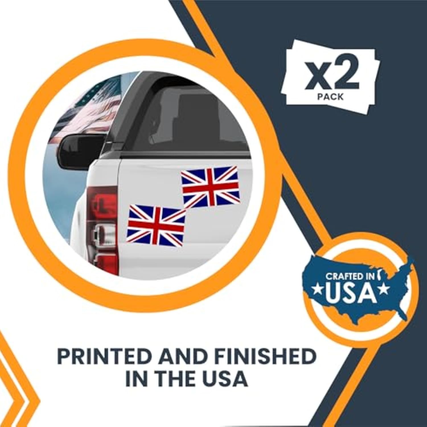 Magne M U Englan Fla Deca Sticke  Pac 3x Inc Adhesiv Decal fo Cars Trucks Laptops Toolboxe U Printe Vinyl Weatherproof Unite Kingdo Stickers Mad i USA