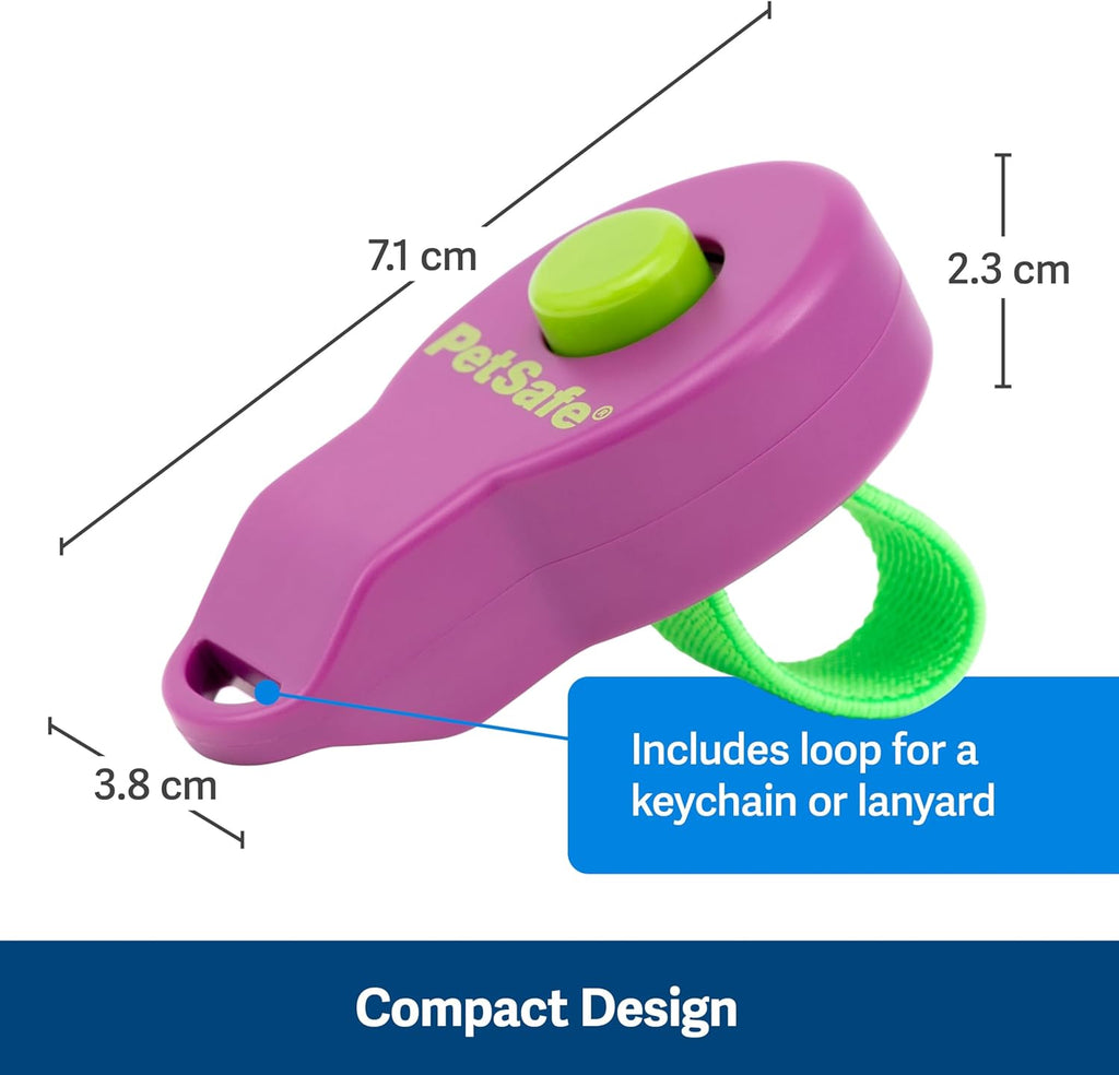 PetSafe Clik-R Training Tool - Positive Behavior Reinforcement - Ergonomic Design - Compact Finger Band - Daily Training Accessory - Clicker for Dogs Cats - Purple