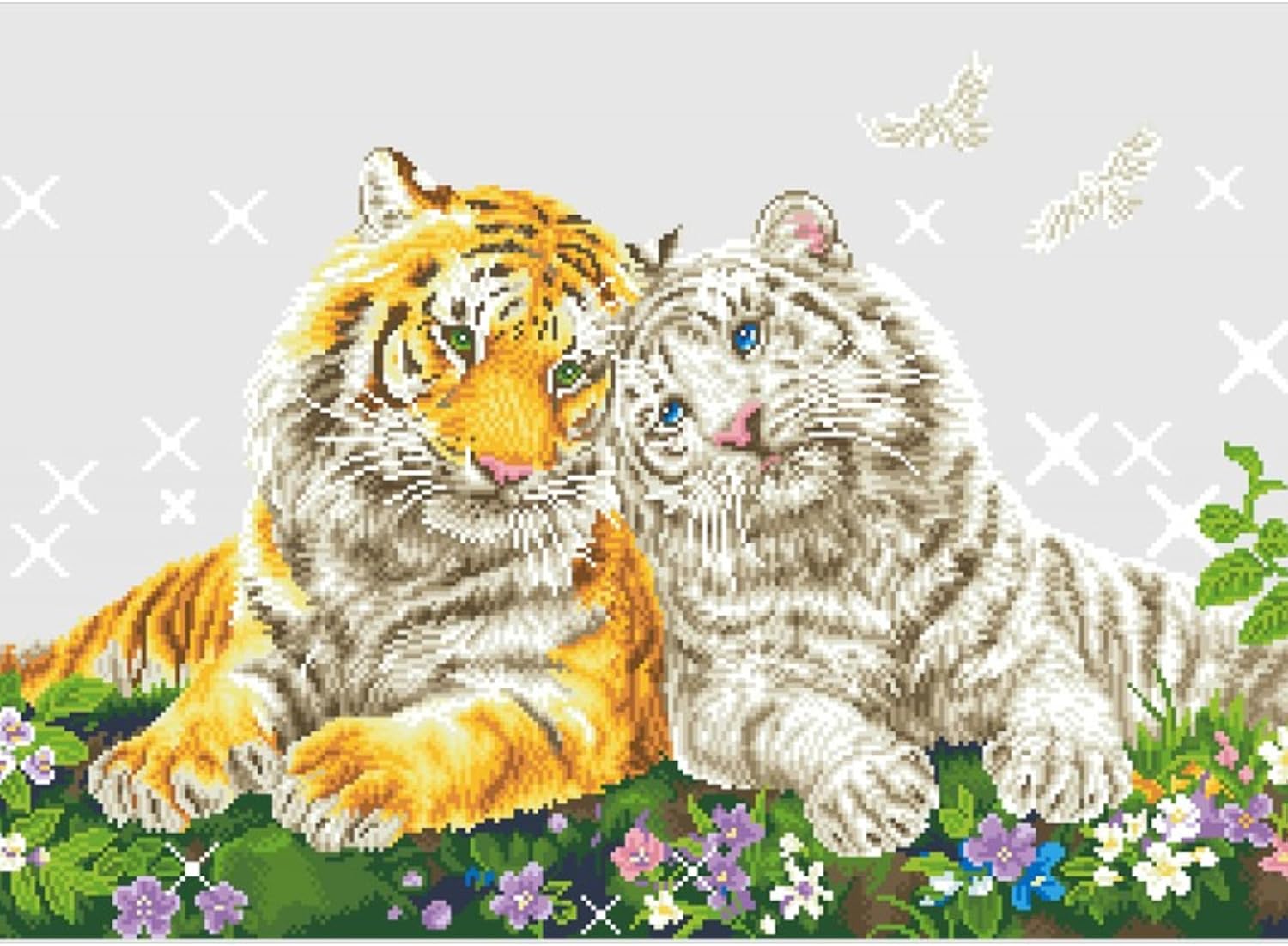 DIAMON DOT Tige Smooc Anima Diamon Paintin Kit fo Adult Diamon Ar Kit Relaxin Creativ Craf Ki wit Dot Gem 30.3inchx21.7inch