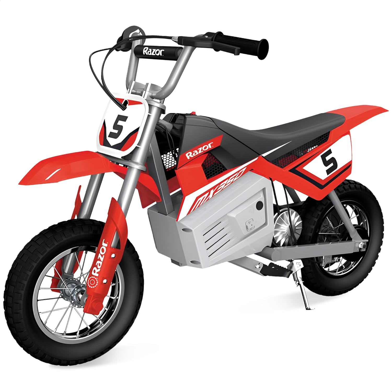 Razor MX350 Dirt Rocket Electric Bike for Kids Ages 8+, 140 lb Max Weight, Red ¨C 24V Battery, Up to 14 Mph, 30-Min Ride Time on High Speed, Twist-Grip Throttle, Spoked Wheels w/ 12¡± Pneumatic Tires