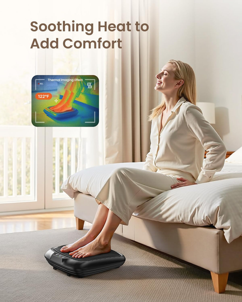 RENPHO Shiatsu Foot Massager with Heat, Plantar Fasciitis Relief Feet Massager, Birthday Christmas Gifts for Women Dad Elderly Neuropathy Pain Relief, Deep Kneading Foot and Calf Massager, Size 14