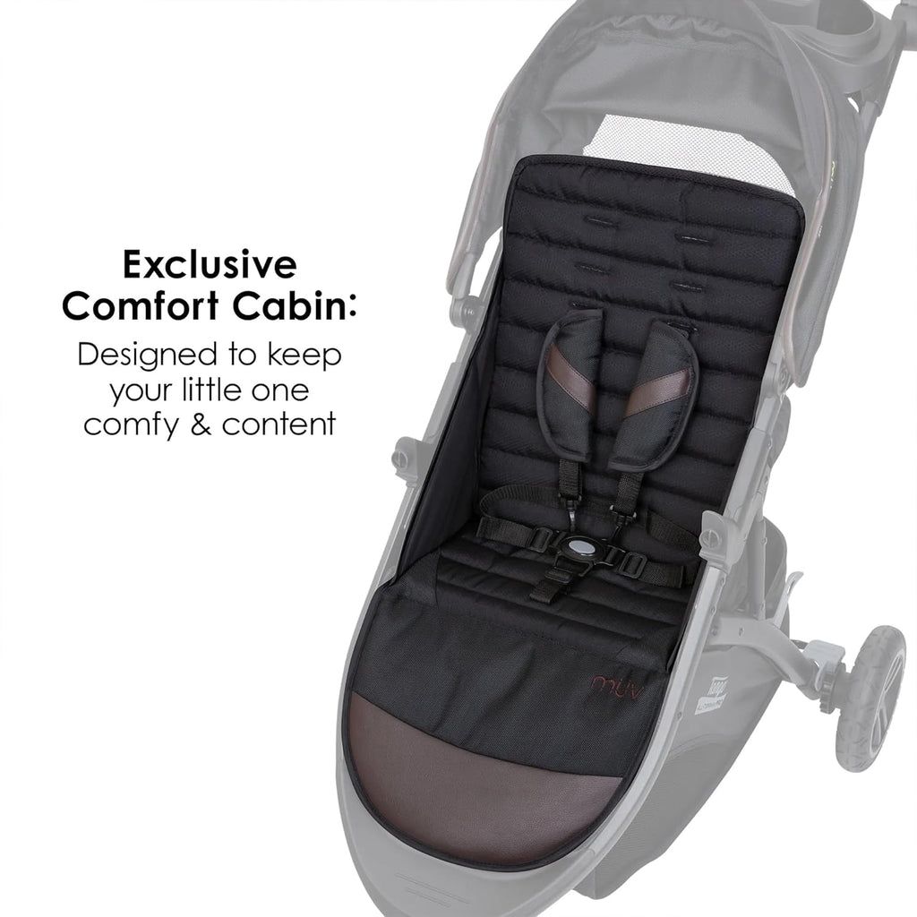 Bab Tren Tang Pr Bab Strolle wit All 3 Infan Ca Seat Adjustabl Canopy Storag Baske Cu Holders Uptow Brow Lightweigh Foldabl Trave Syste fo Toddler Infants