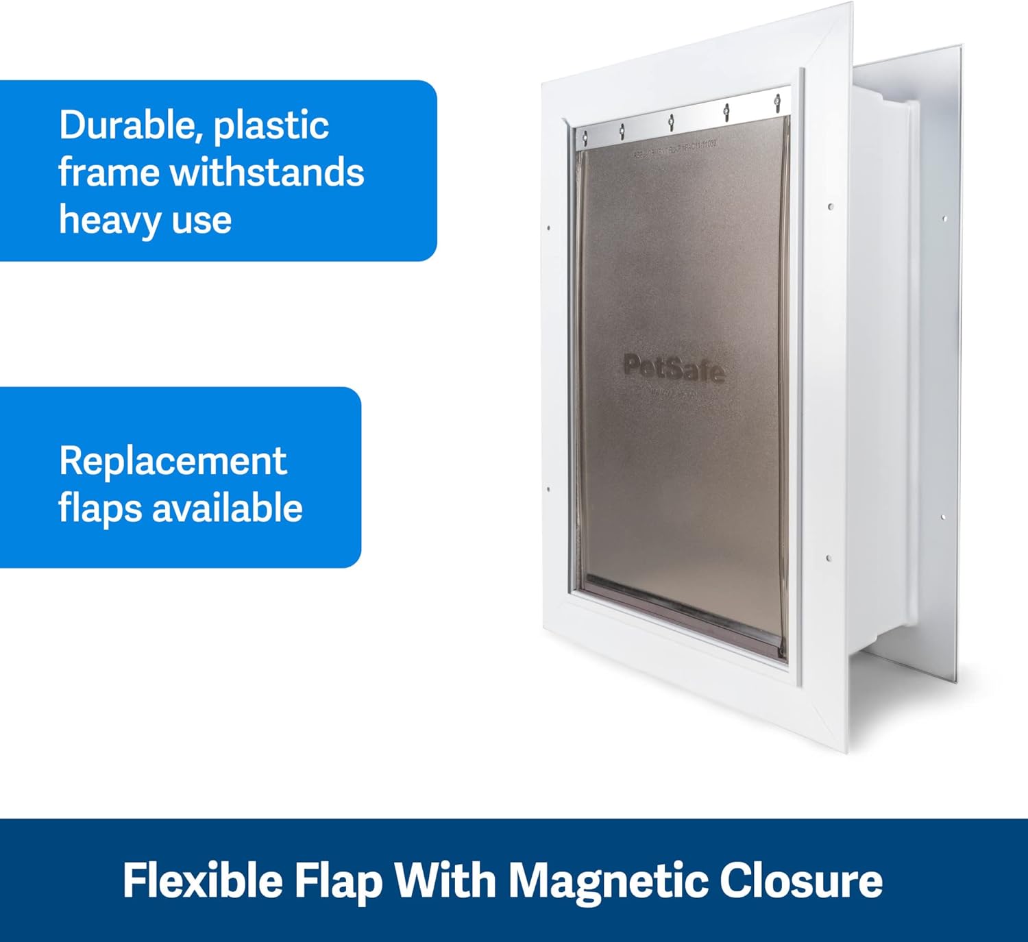 PetSafe Wall Entry Pet Door - Rust-Free Telescoping Frame - Easy Install for Interior Exterior Walls 4 3/4inch - 7inch Thick - Large - for Pets Up to 100 Lb
