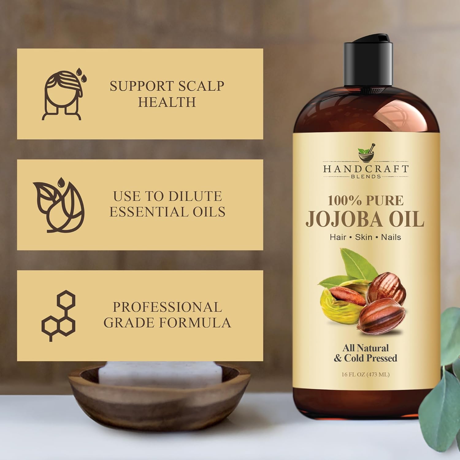 Handcraf Blend Jojob Oi Cold-Presse 1 F O 100 Pur an Natura Premiu Grad Carrie Oi fo Ski an Hai Hai an Bod Massag Hexane-Fre Ayurvedi Ski Care
