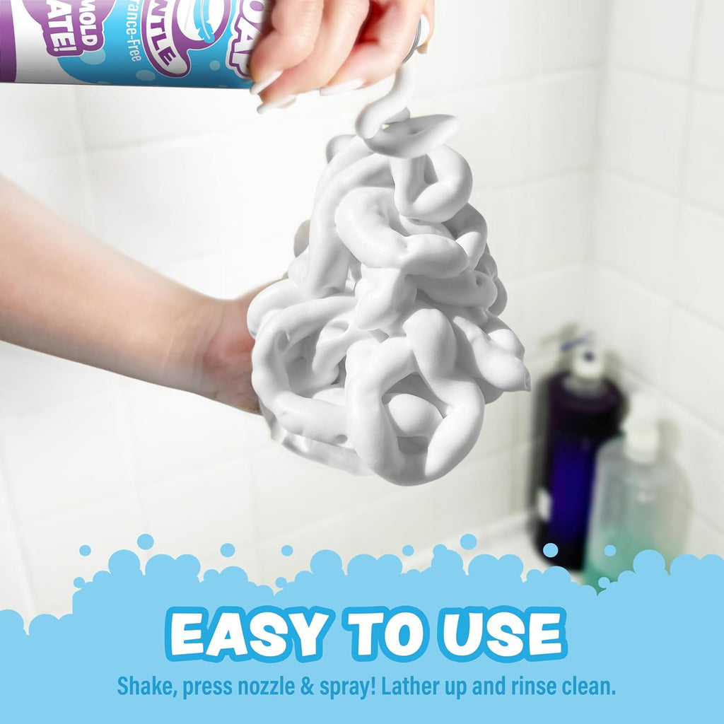 Tu Works Fluff Foa Soap White Pac Shape Mol Creat Bathtu Ar wit Sof Bat Foa fo Kid Fragrance-Fre Dye-Fre Kid Bat Soa Easy-to-Us Spra Nozzles