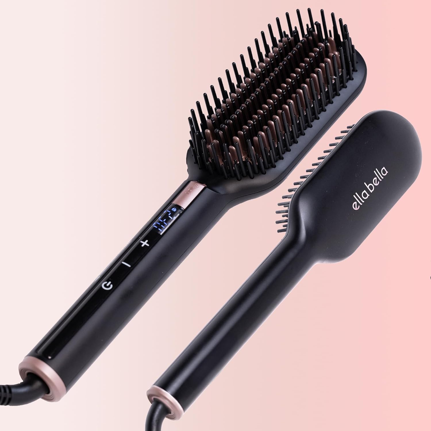 ELL BELLA Hai Straightenin Brus Heate Straightene Brus Com Straighten i Pas Ioni Technolog fo Healthie Hai Suitabl fo Al Types