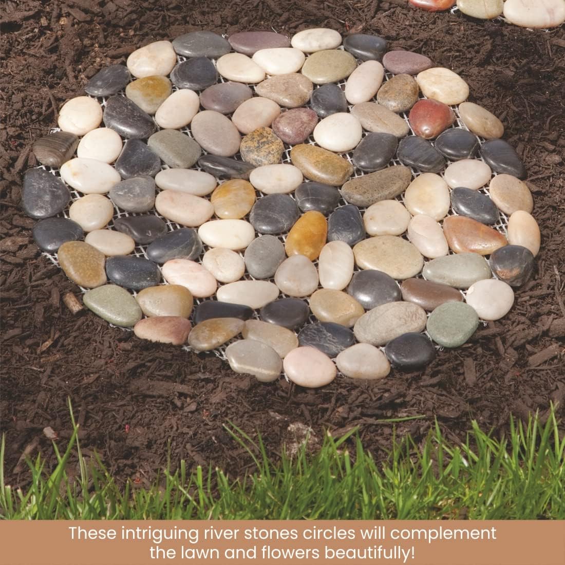 Bit an Piece 1 Inc Riverston Roun Steppin Stone Se o Thre (3 Yar Decoration Decorativ Garde Stones