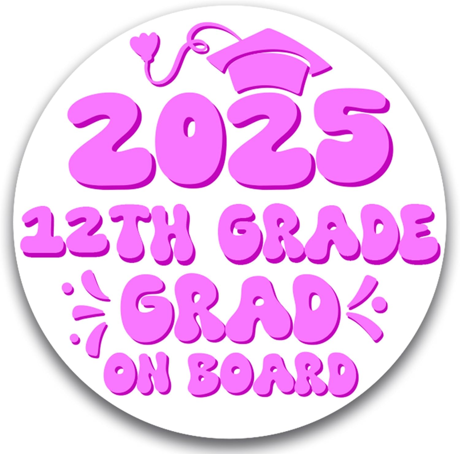 Magne M U 12t Grad Graduatio Magne 5inc Roun Clas o 202 Gra O Boar Sig Gift Ca Magne i Whit an Pin Full-Colo U Printed Weatherproof Mad i Th US Graduatio Ca Decor
