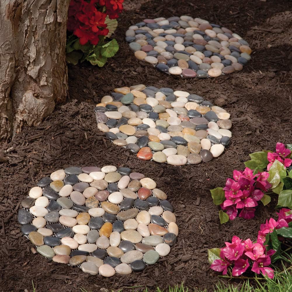 Bit an Piece 1 Inc Riverston Roun Steppin Stone Se o Thre (3 Yar Decoration Decorativ Garde Stones
