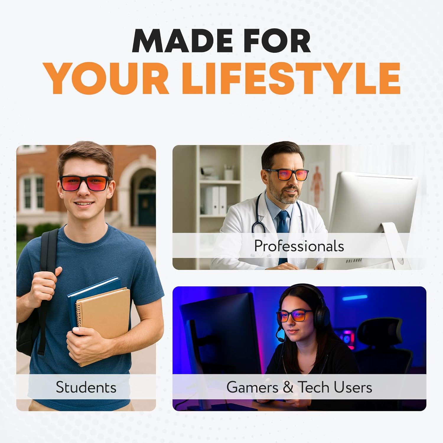 Prospek SOLARIS Blue Light Glasses, Orange/Amber Lenses Filter 99.9% Blue Light for Sleep, Computer Gaming Eyewear