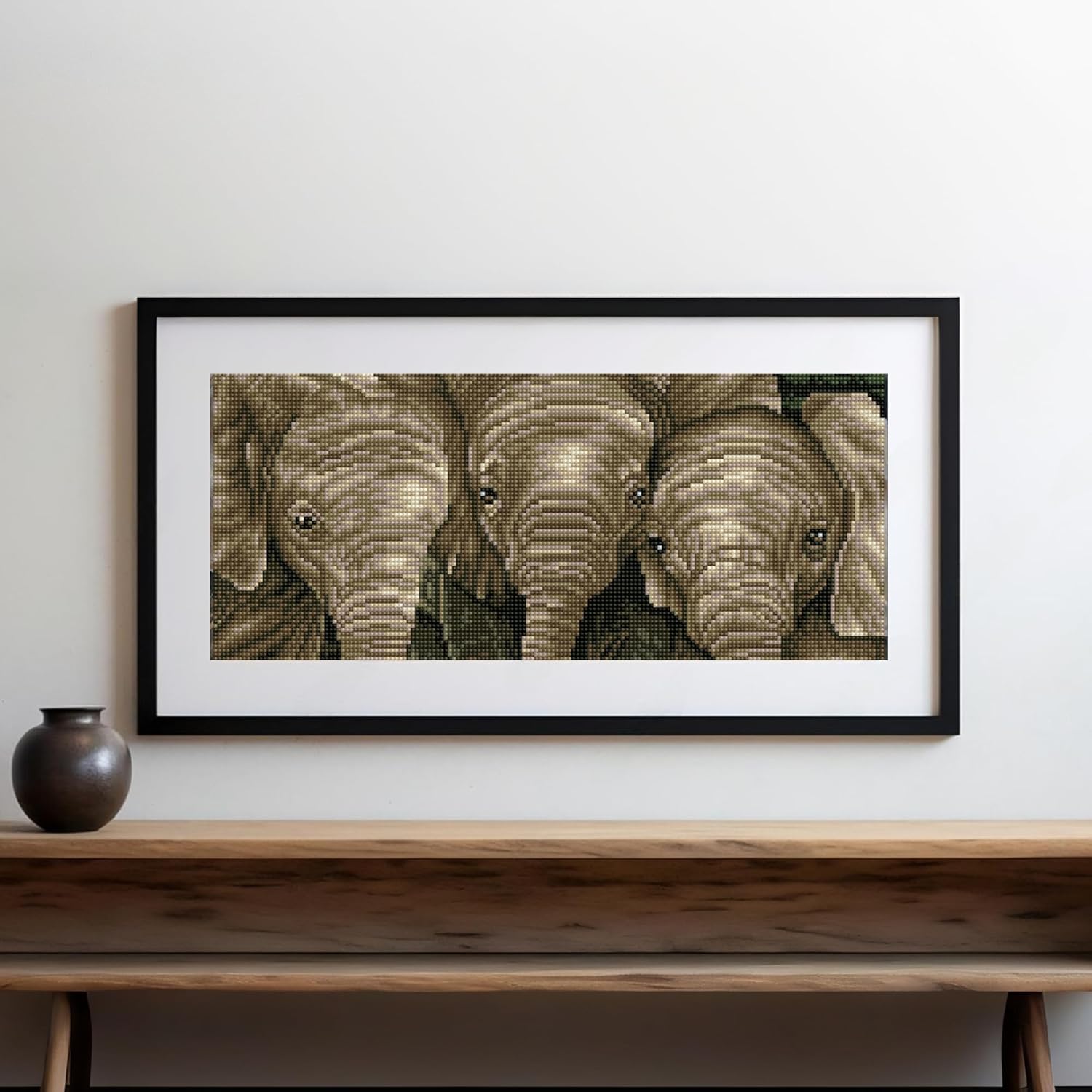 DIAMON DOT Trun Cal Elephan Diamon Paintin Kit fo Adult Diamon Ar Kit Relaxin Creativ Craf Ki wit Dot Gem 10.4inchx18.3inch