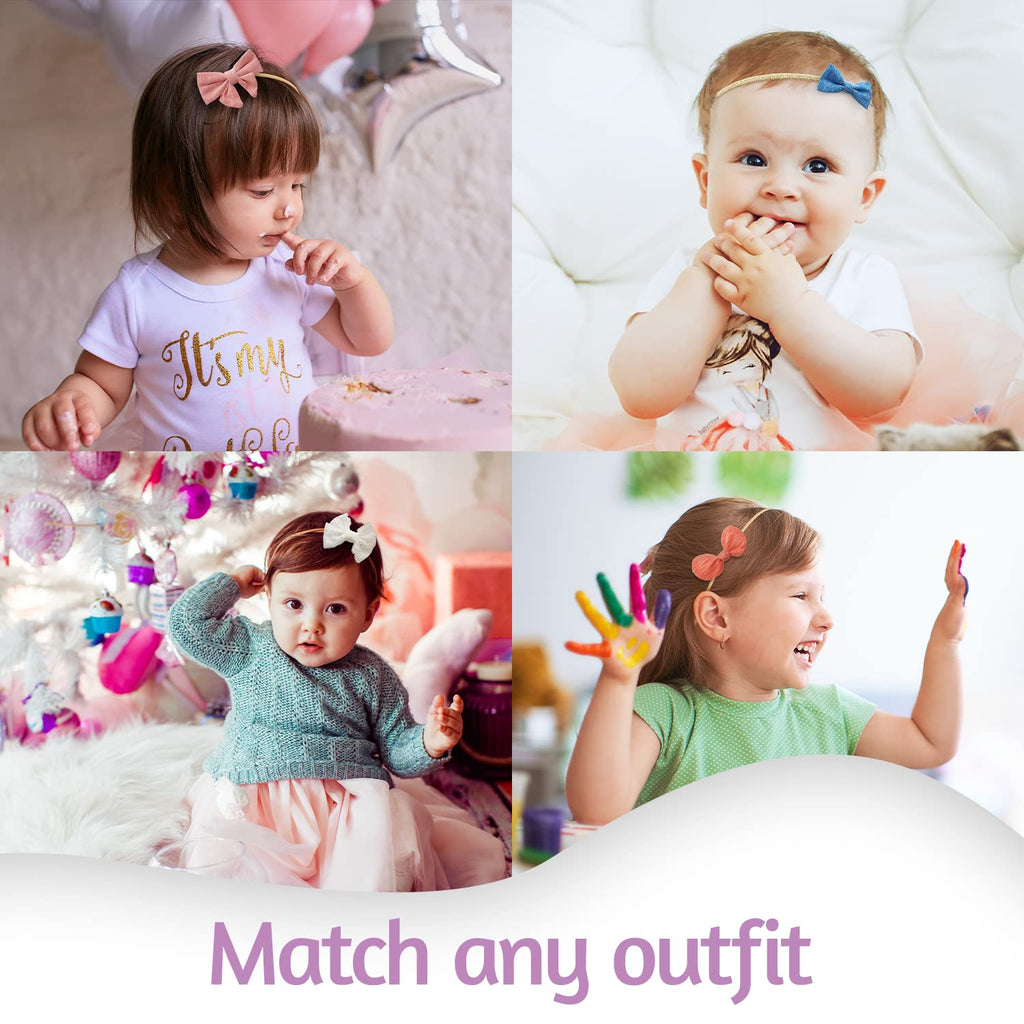 KiddyCar Bab Hai Accessorie Elasti Headbands Bows an Lazo Par Bebe 1 Piec Assortmen fo Newborn an Girls