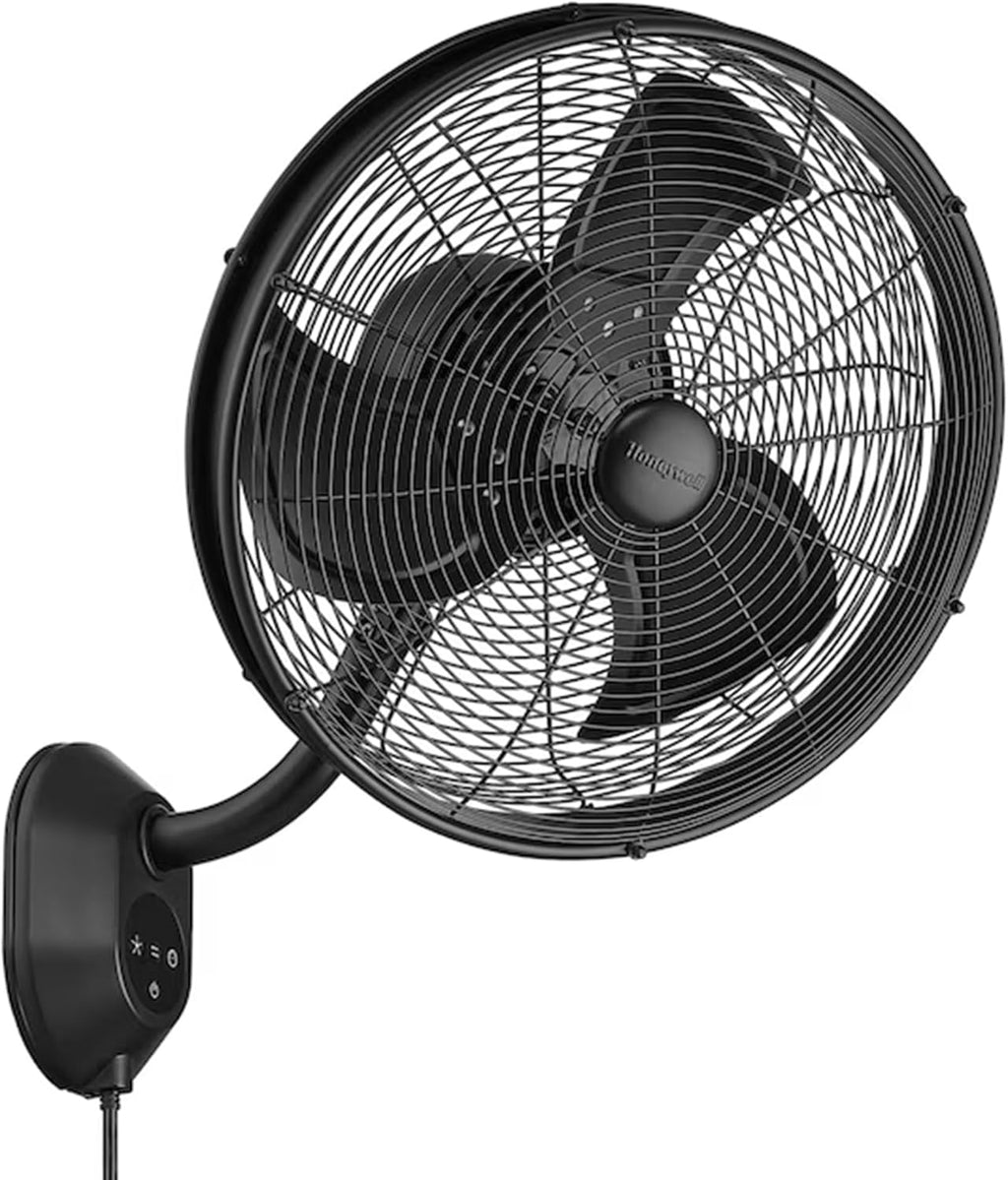 Oscillatin Wal Moun Fan Outdoo Electri Machin w Remote 1 Inch Blac Heavy-Dut Mounte Coolin Fa fo Patio Porch Backyard Garage an Hom Gym