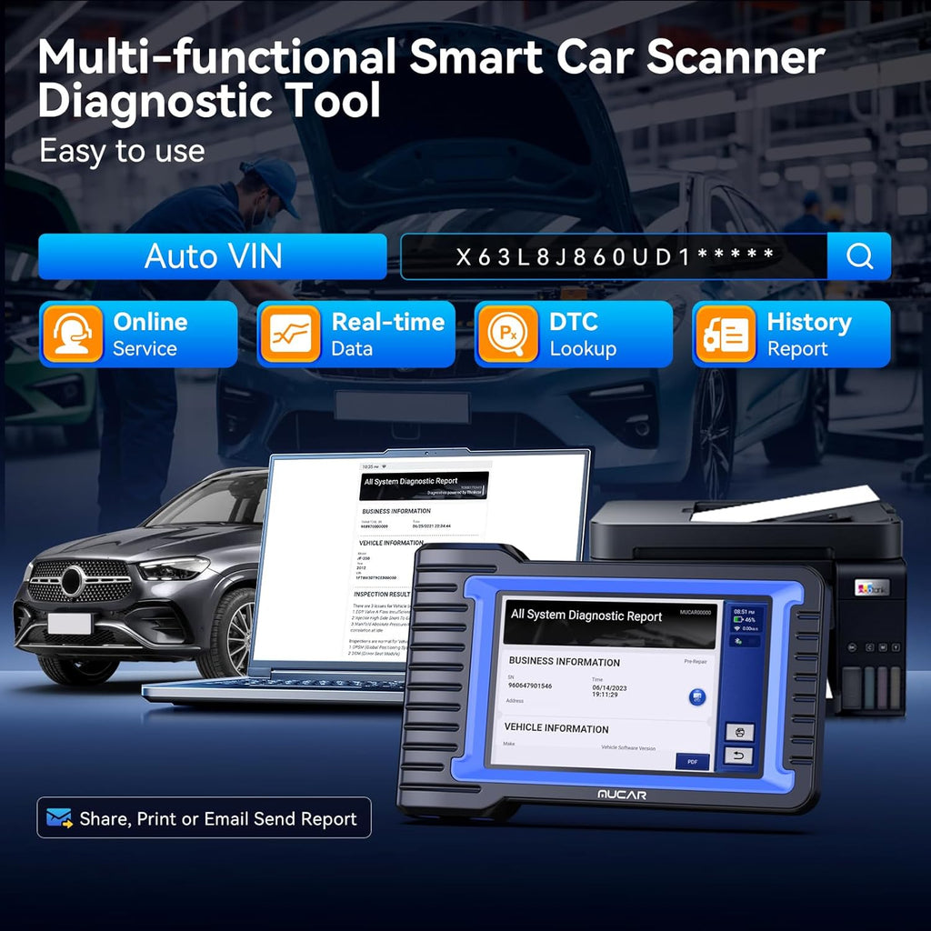 MUCA Bidirectiona Sca Tool VO7 Al System 28 Reset OBD Scanne Diagnosti Too wit EC Coding,Wireles Scanne fo Ca wit Activ Test